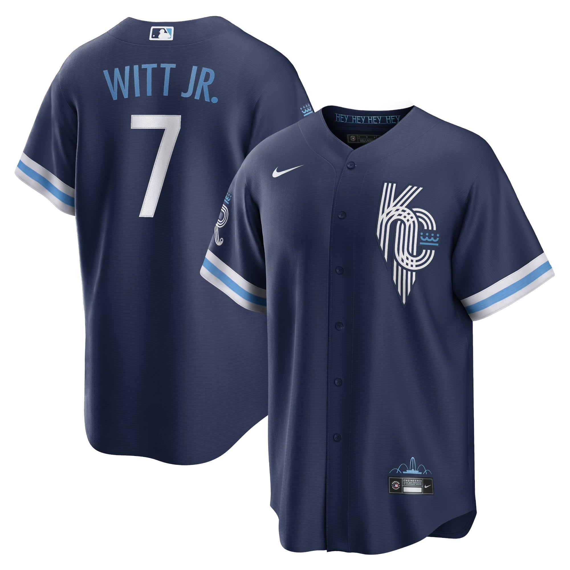 Men's Nike Bobby Witt Jr. Navy Kansas City Royals 2022 City Connect Replica Player Jersey - vstockx