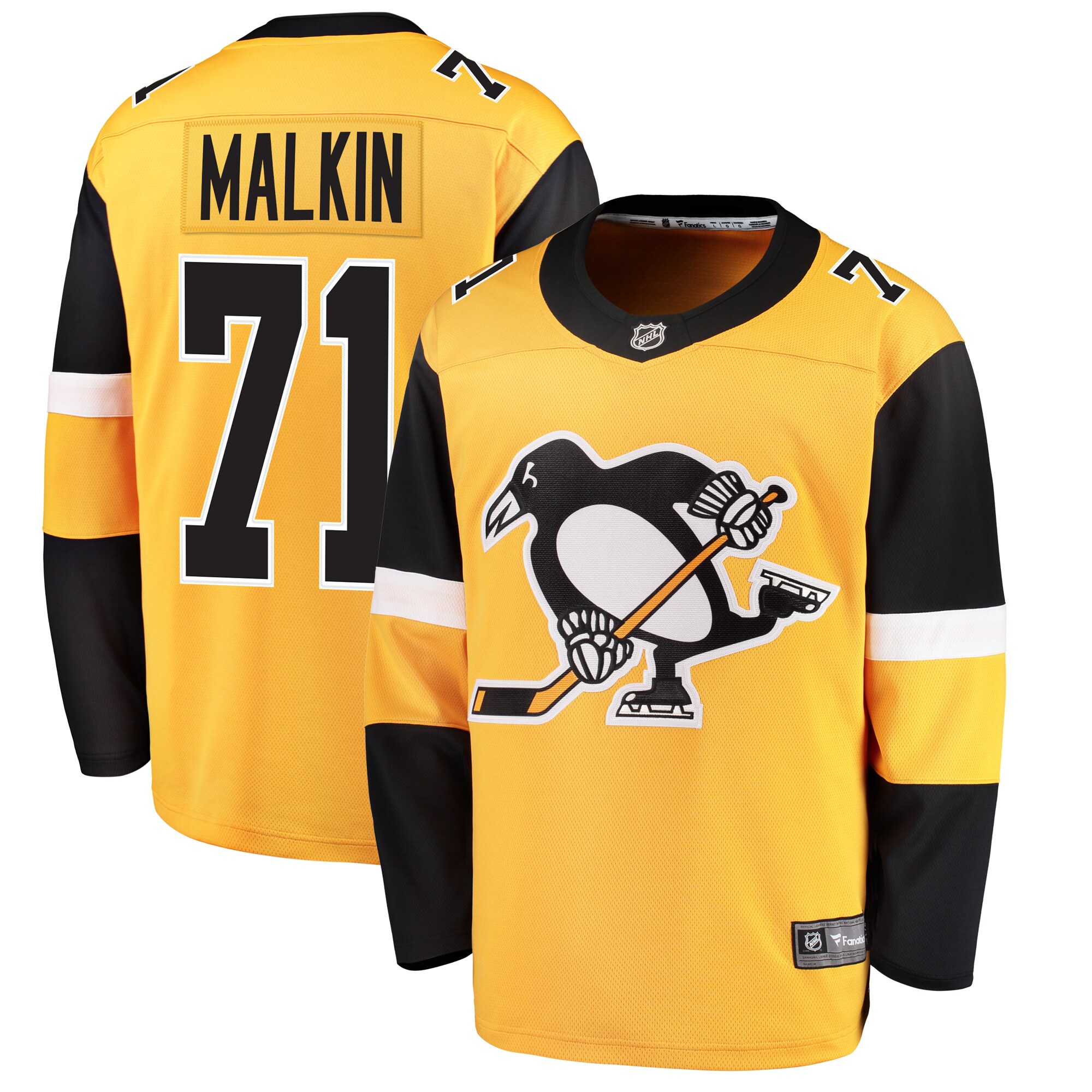 Evgeni Malkin Pittsburgh Penguins Fanatics Branded Youth Alternate Breakaway Player Jersey - Gold - vstockx
