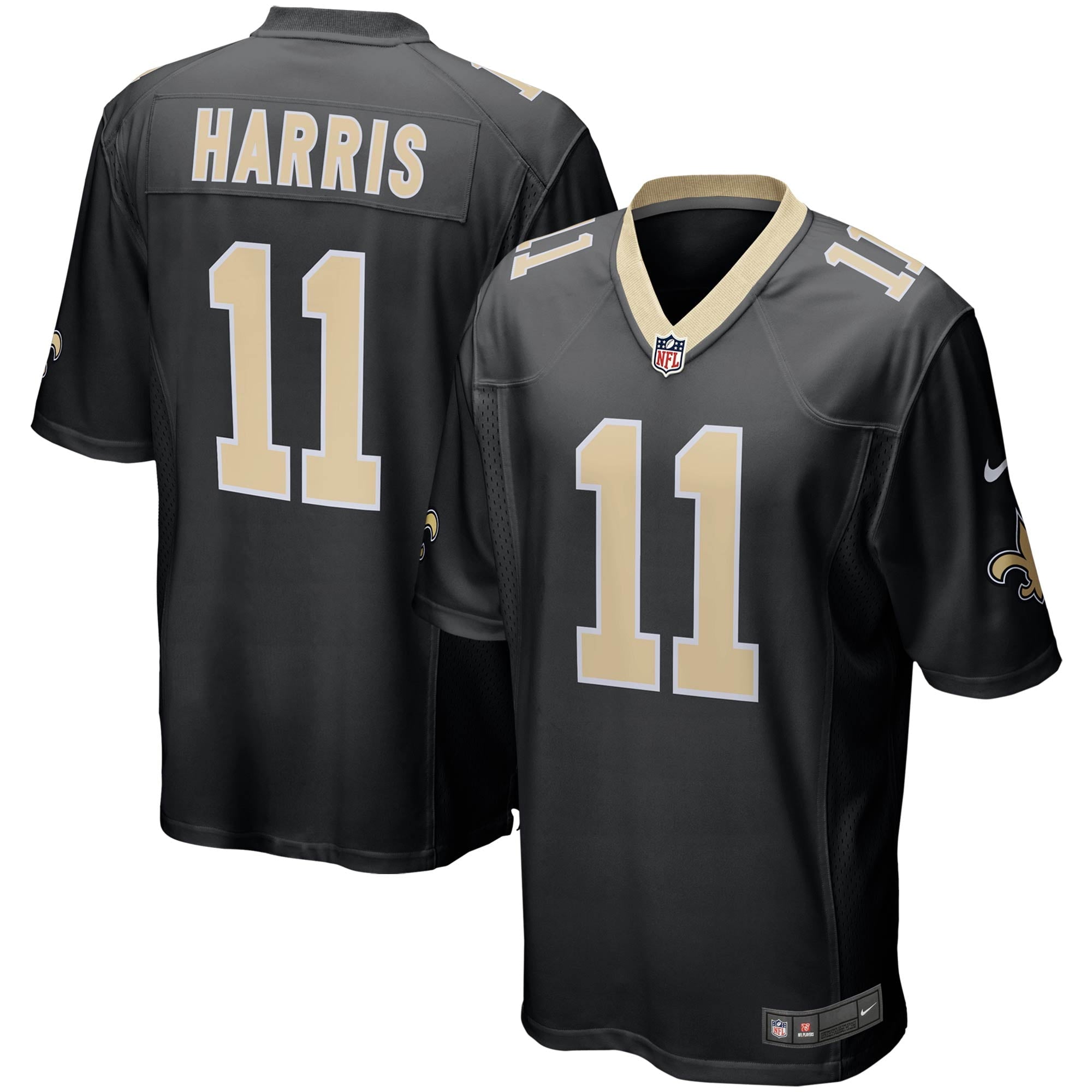 Men's Nike Deonte Harris Black New Orleans Saints Game Player Jersey - vstockx