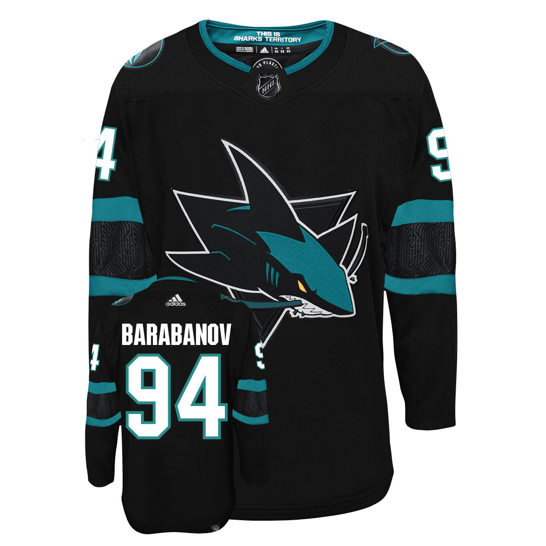 Alexander Barabanov San Jose Sharks Adidas Primegreen Authentic NHL Hockey Jersey - vstockx