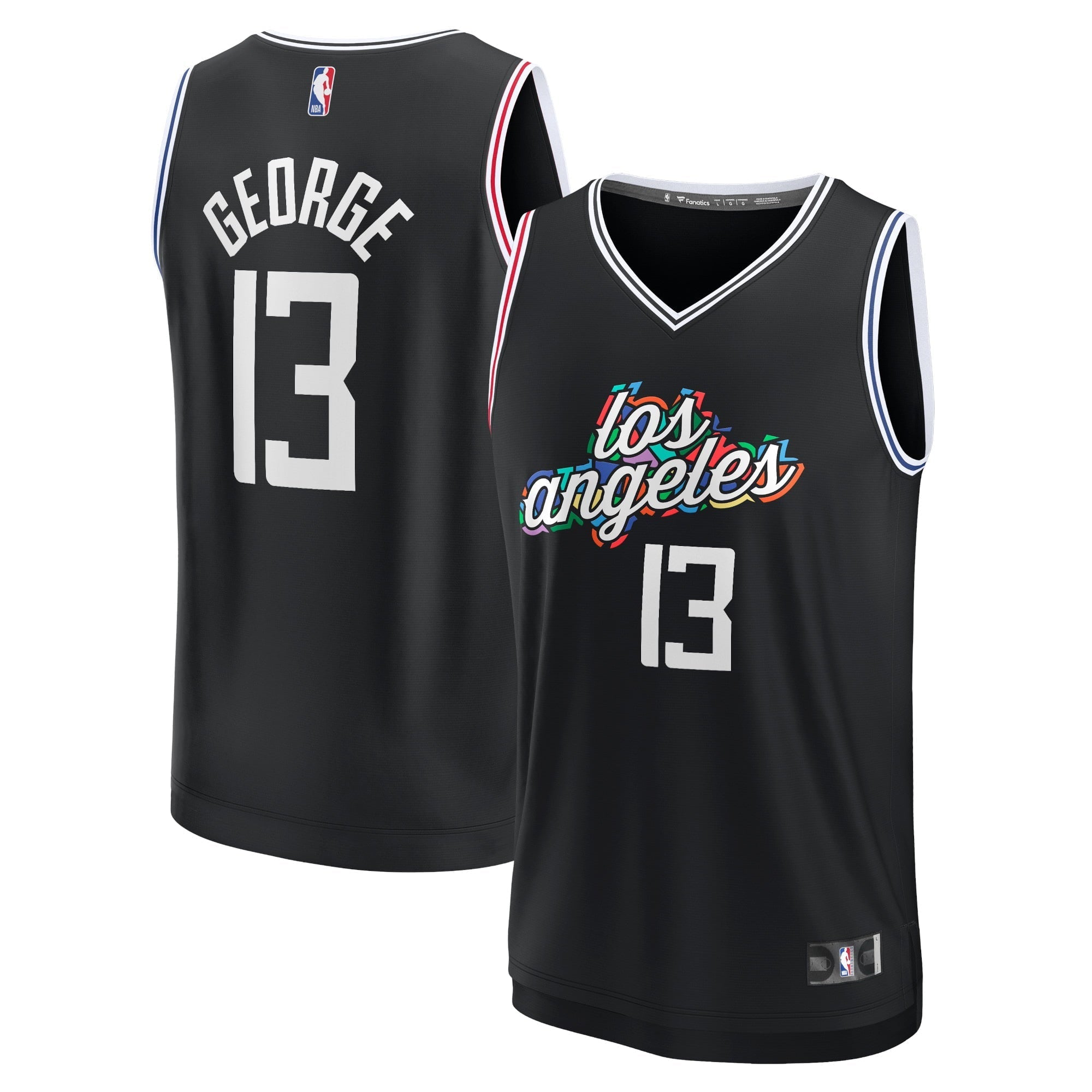 Youth Fanatics Branded Paul George Black LA Clippers 2022/23 Fastbreak Jersey - City Edition - vstockx