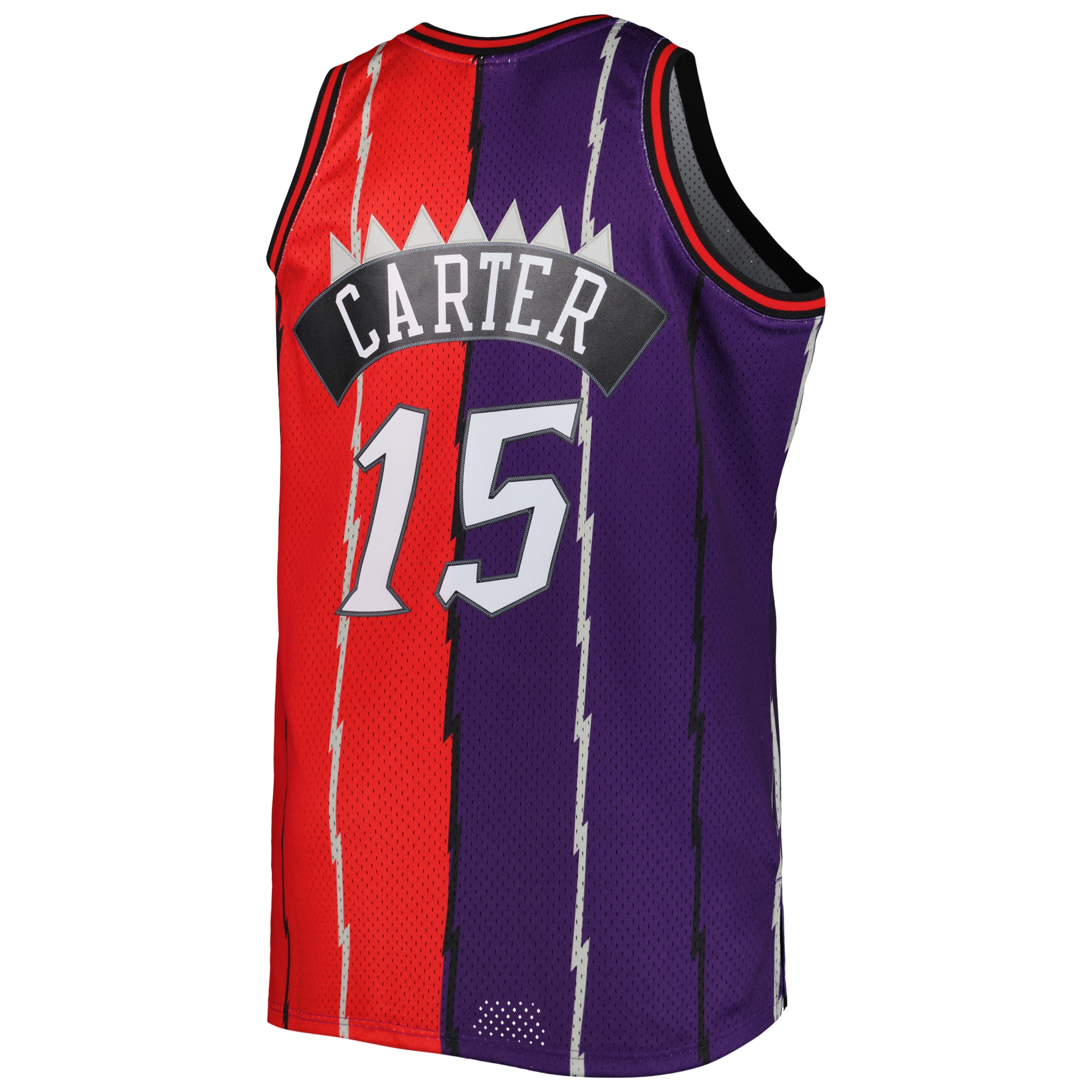 Vince Carter Toronto Raptors Mitchell & Ness Big & Tall Hardwood Classics 1998/99 Split Swingman Jersey - Purple/Red - vstockx
