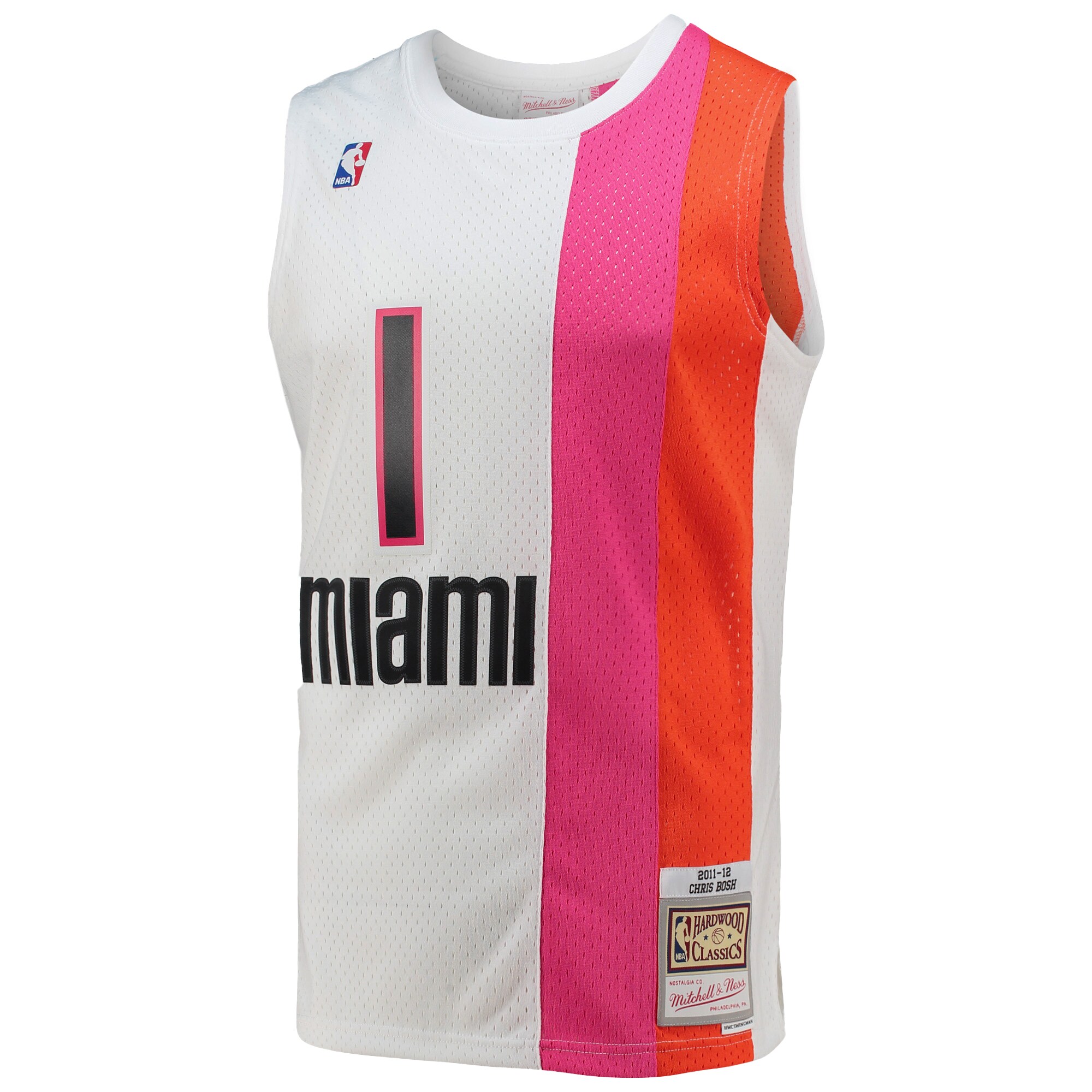 Chris Bosh Miami Heat Mitchell & Ness 2001/02 Hardwood Classics Swingman Jersey - White - vstockx