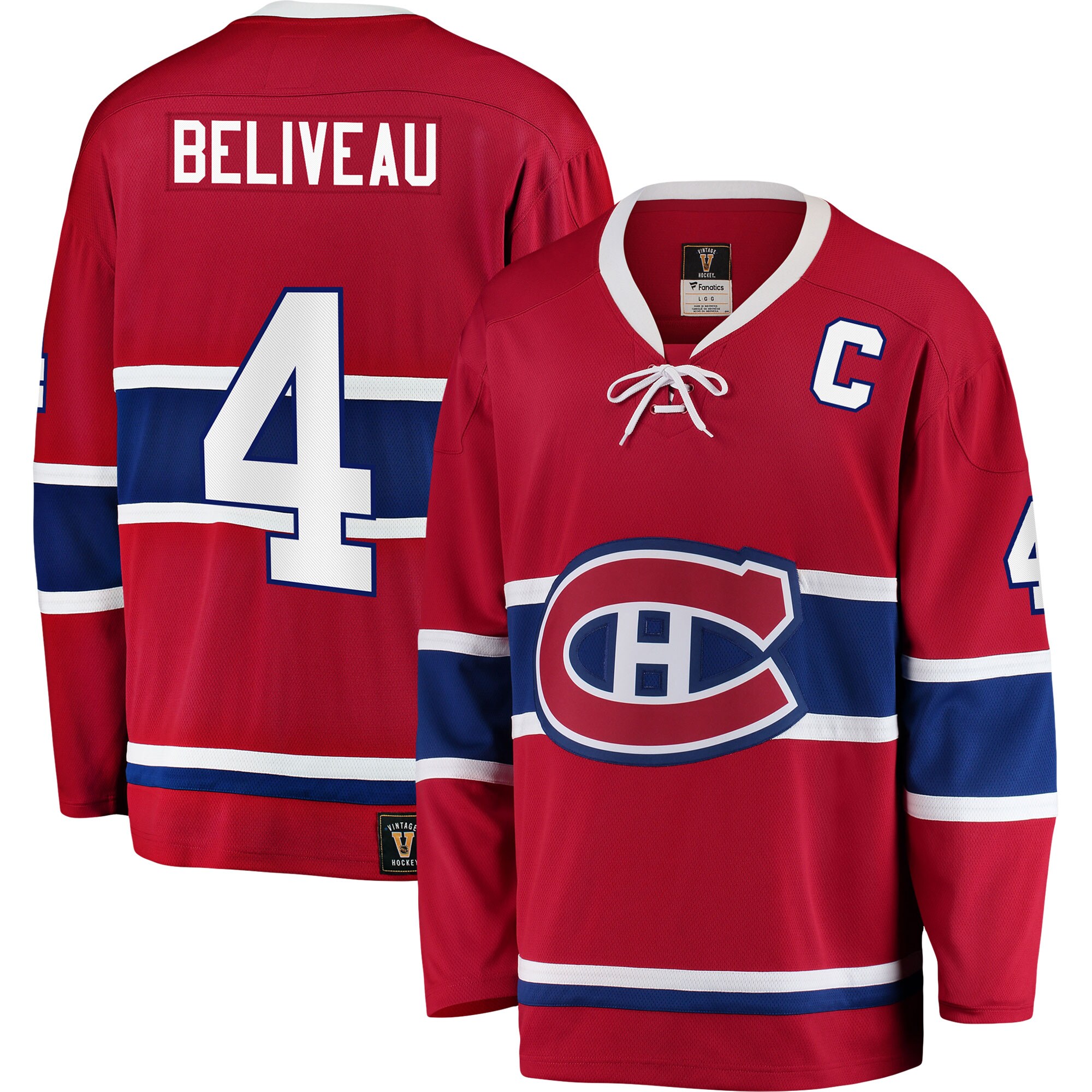 Jean Beliveau Montreal Canadiens Fanatics Branded Premier Breakaway Retired Player Jersey - Red - vstockx