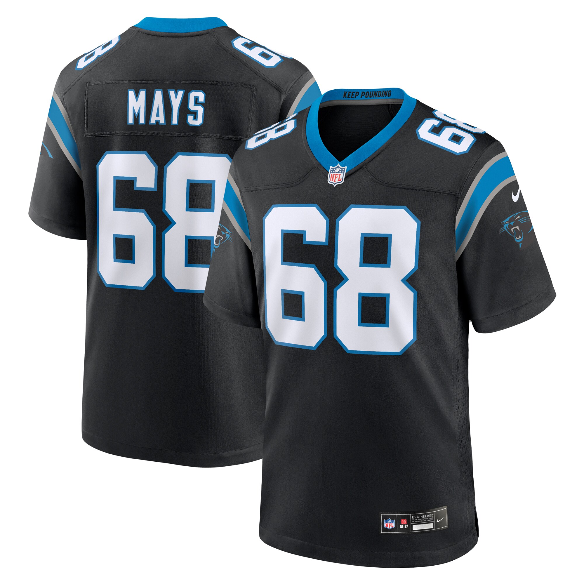 Cade Mays Carolina Panthers Nike Team Game Jersey - Black - vstockx