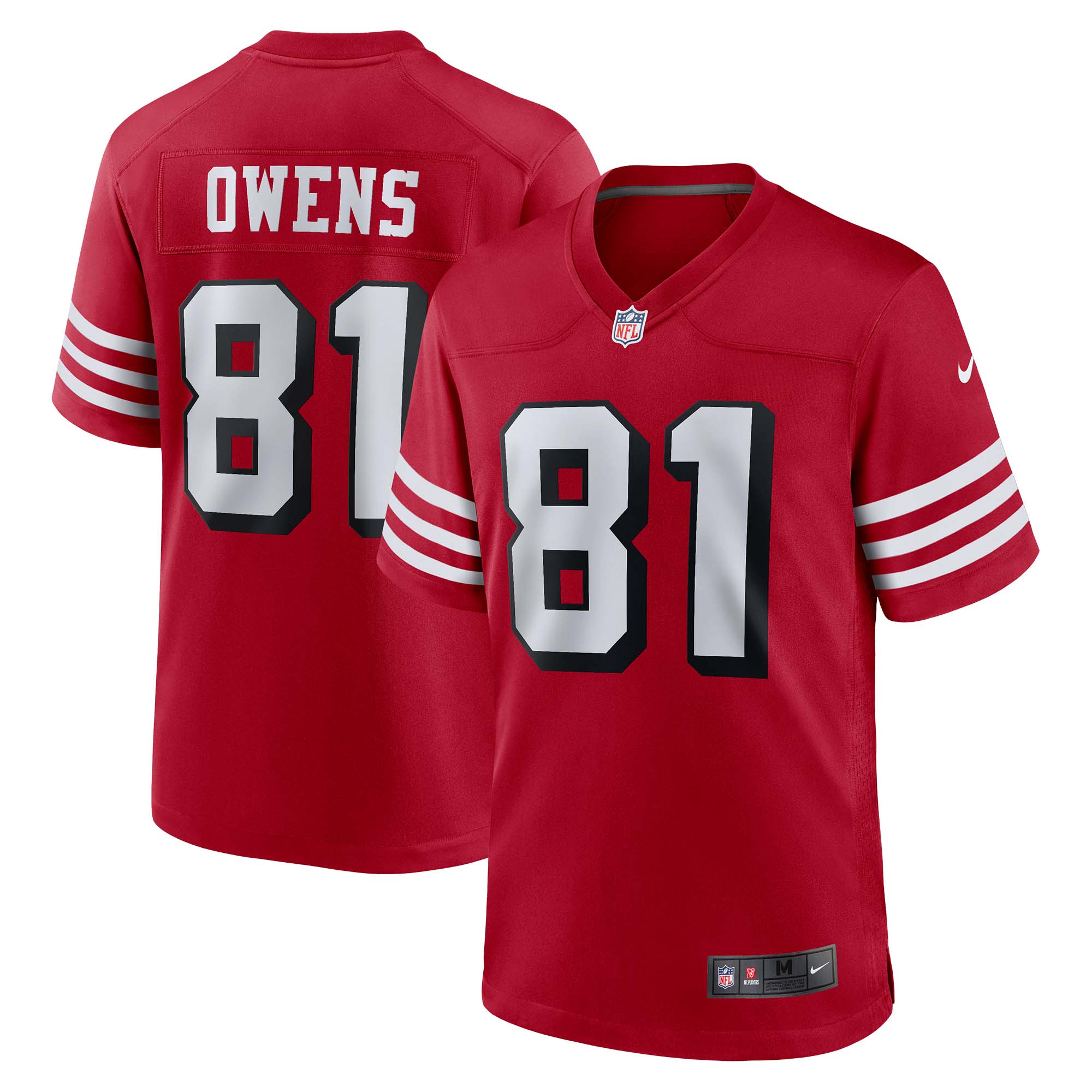 Terrell Owens San Francisco 49ers Nike Retired Alternate Game Jersey - Scarlet - vstockx