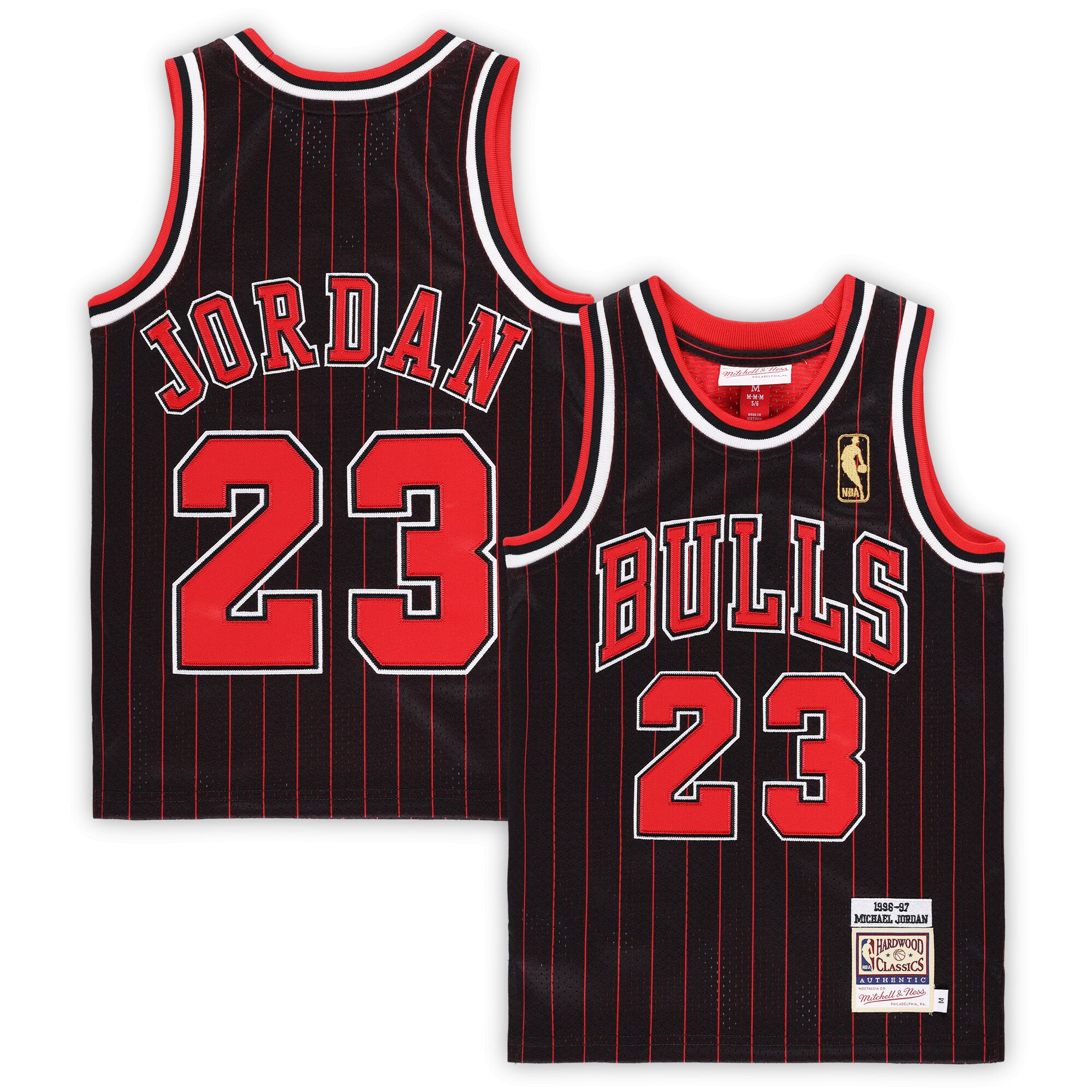 Michael Jordans Chicago Bulls Mitchell & Ness Preschool 1996/97 Hardwood Classics Authentic Jersey - Black - vstockx