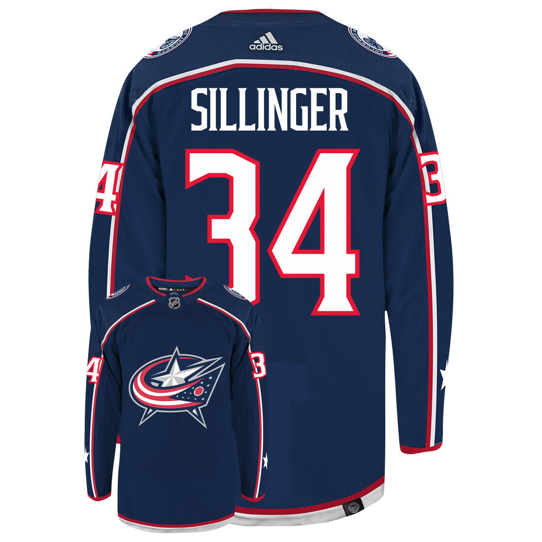 Cole Sillinger Columbus Blue Jackets Adidas Primegreen Authentic NHL Hockey Jersey - vstockx