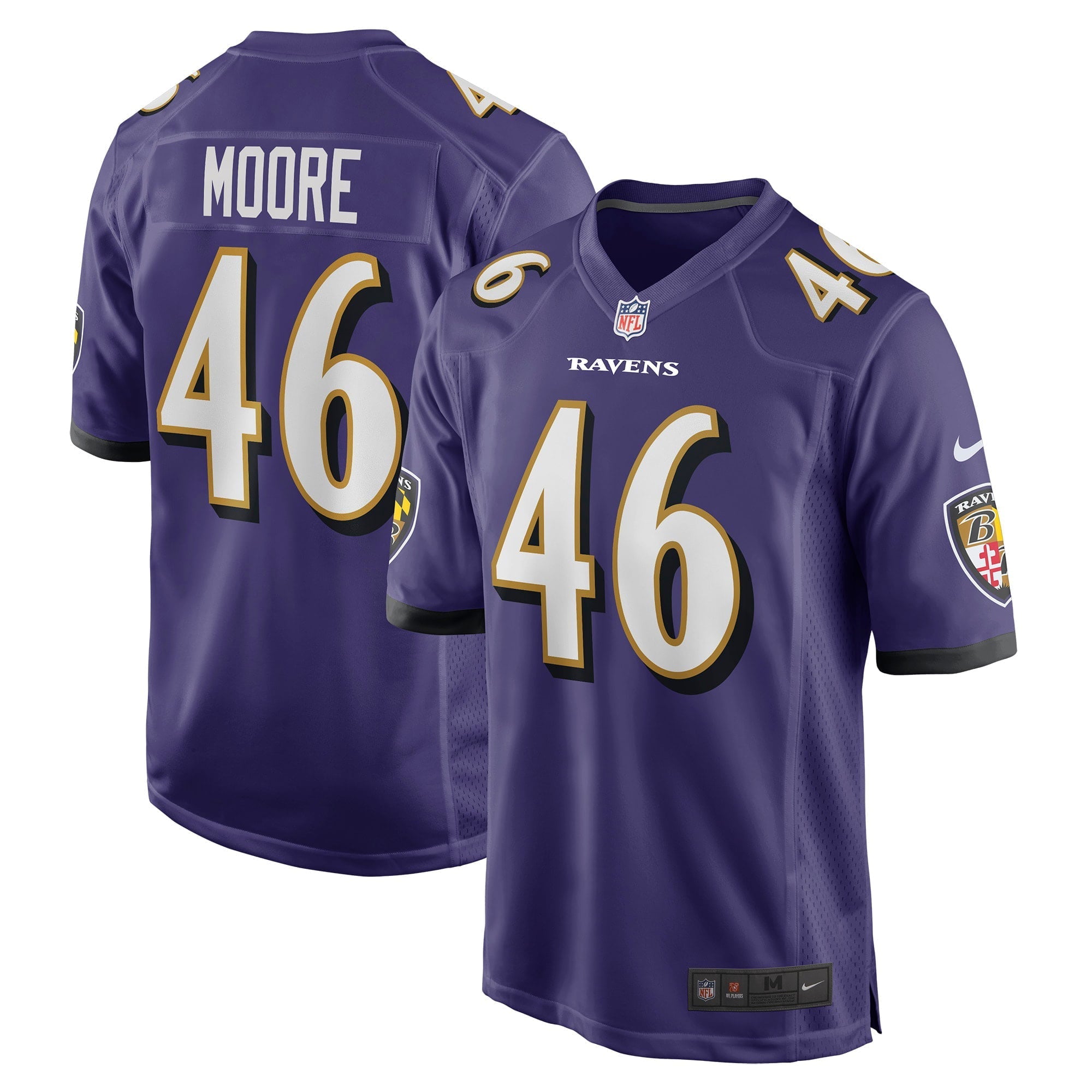 Men's Nike Nick Moore Purple Baltimore Ravens Game Jersey - vstockx