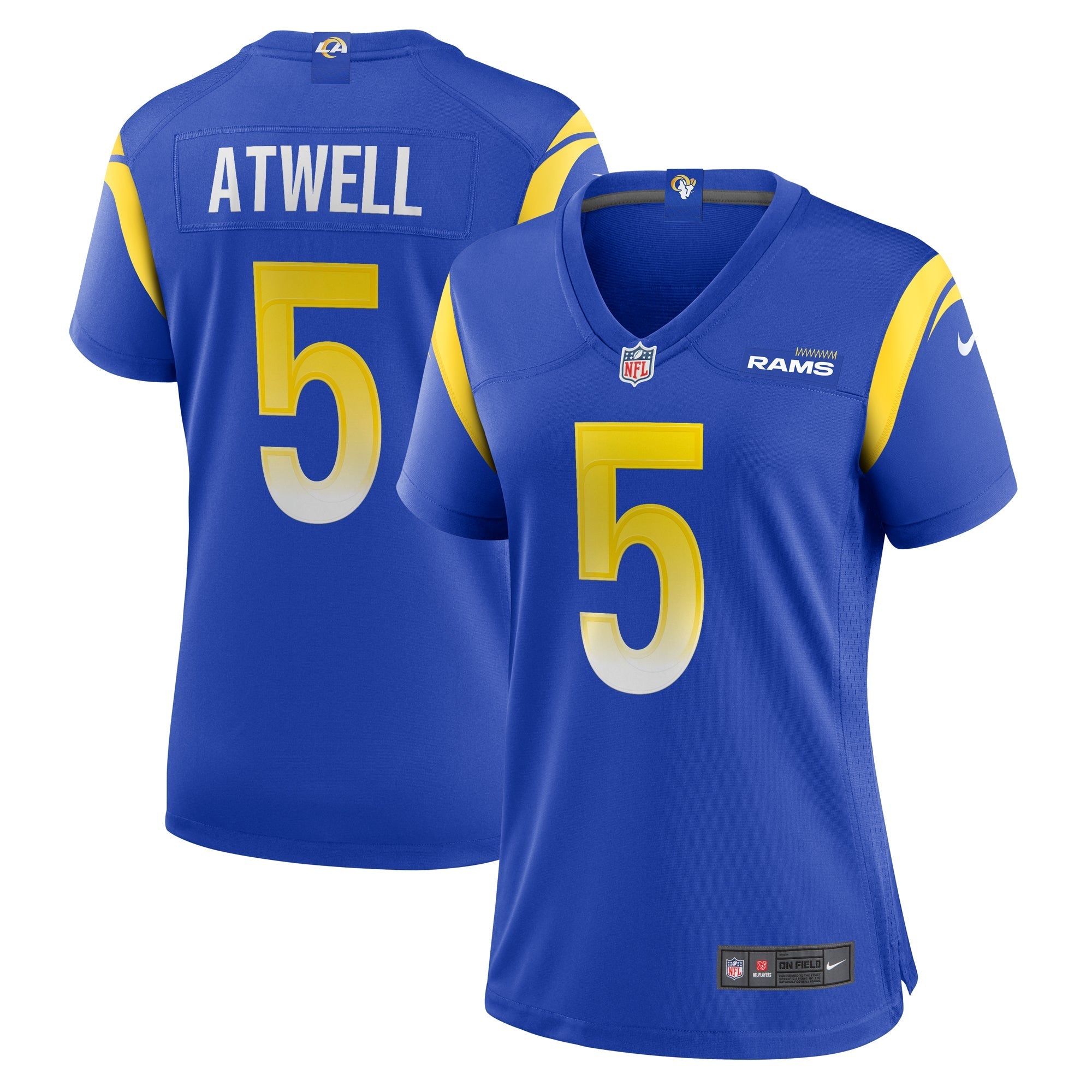 Women's Nike Tutu Atwell Royal Los Angeles Rams Home Game Jersey - vstockx