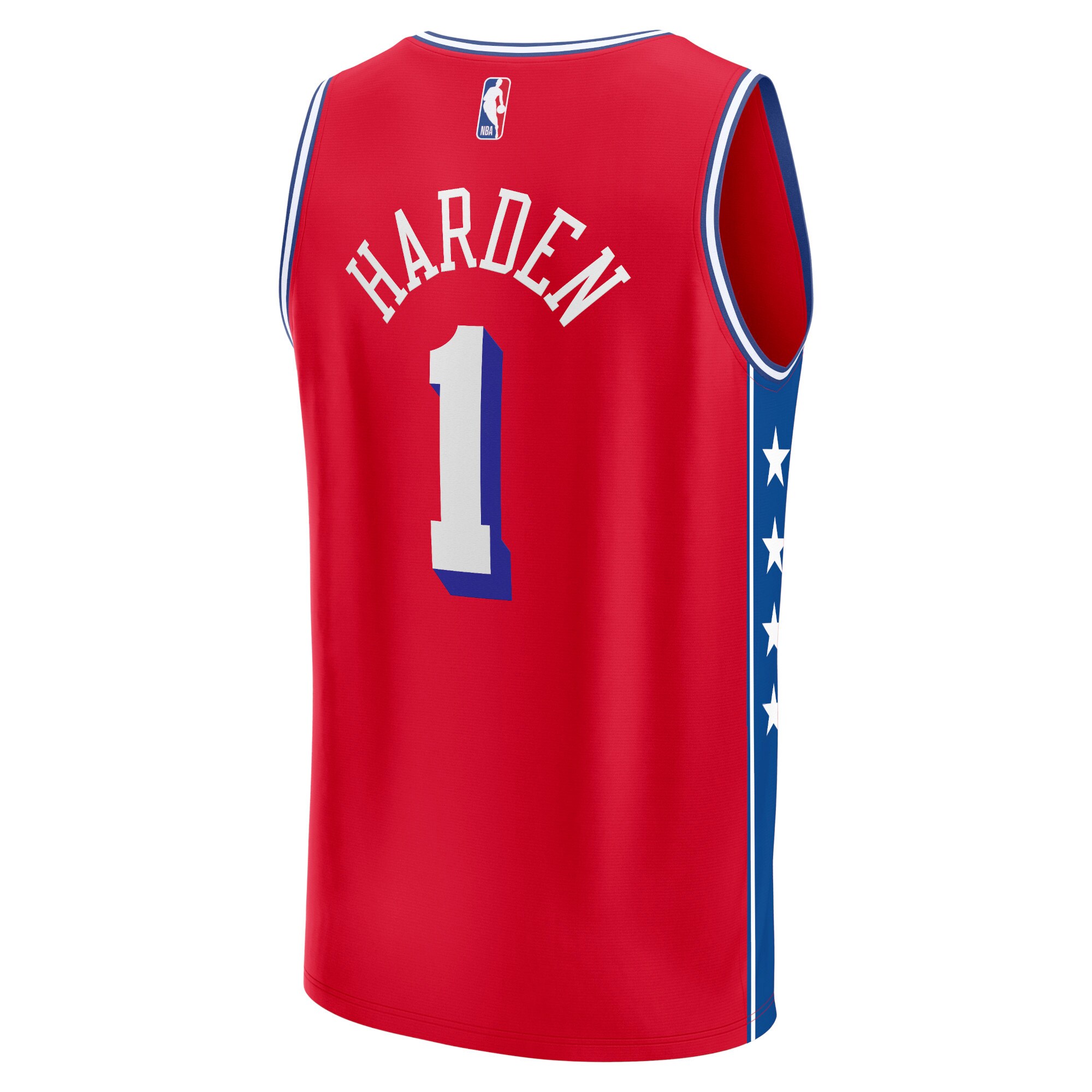 James Harden Philadelphia 76ers Fanatics Branded Fast Break Replica Player Jersey - Statement Edition - Red - vstockx
