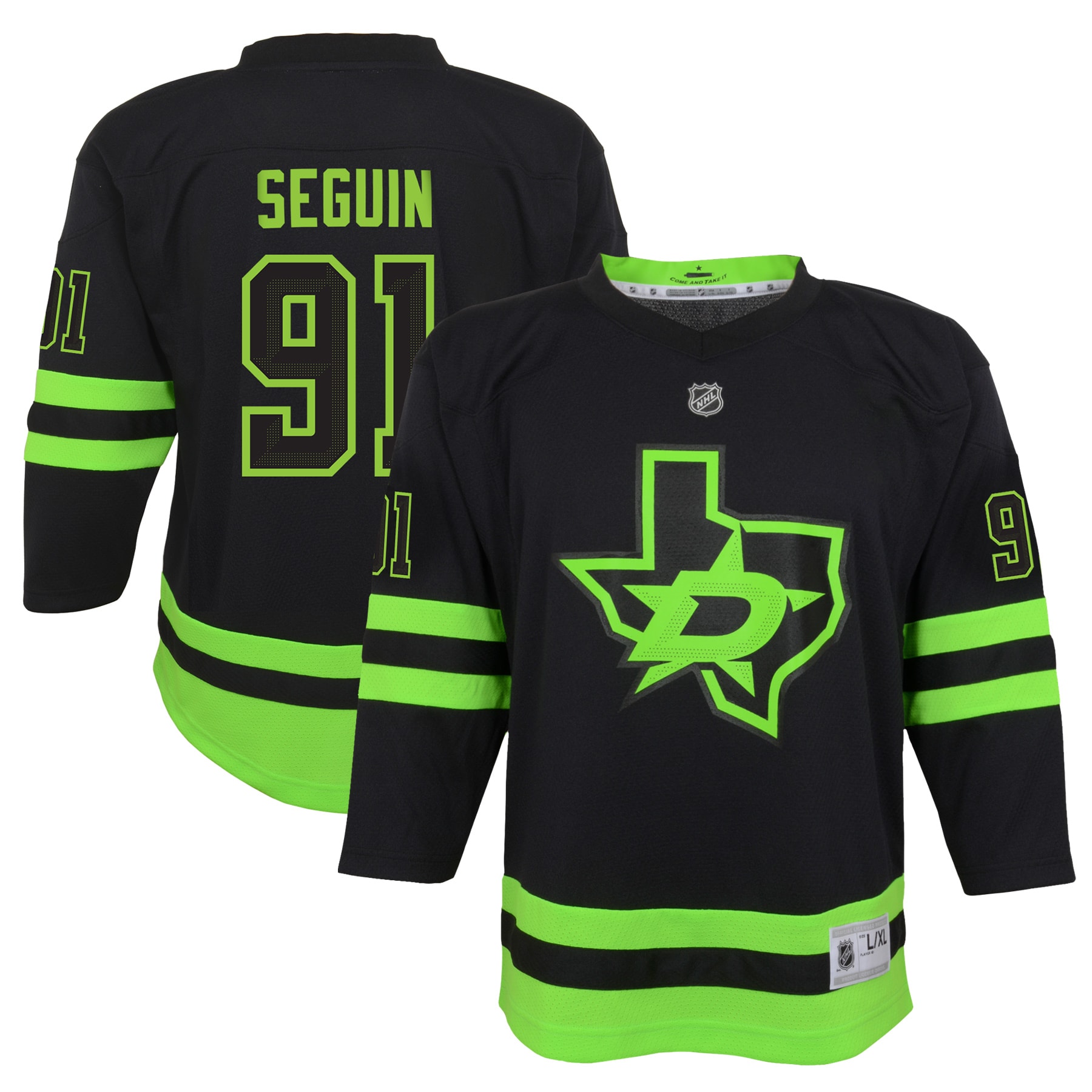 Tyler Seguin Dallas Stars Youth 2020/21 Alternate Replica Player Jersey - Black - vstockx