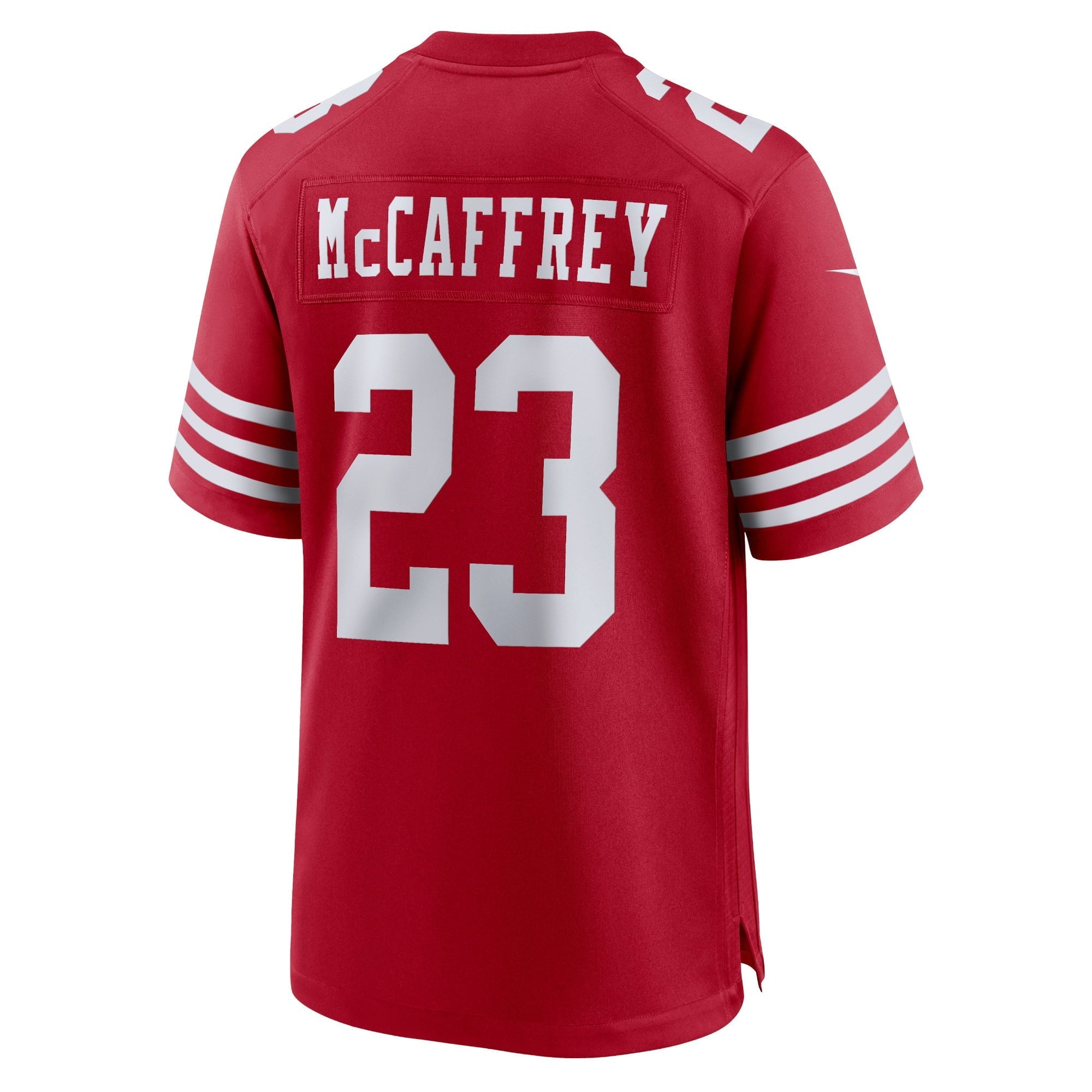 Men's Nike Christian McCaffrey Scarlet San Francisco 49ers Game Player Jersey - vstockx