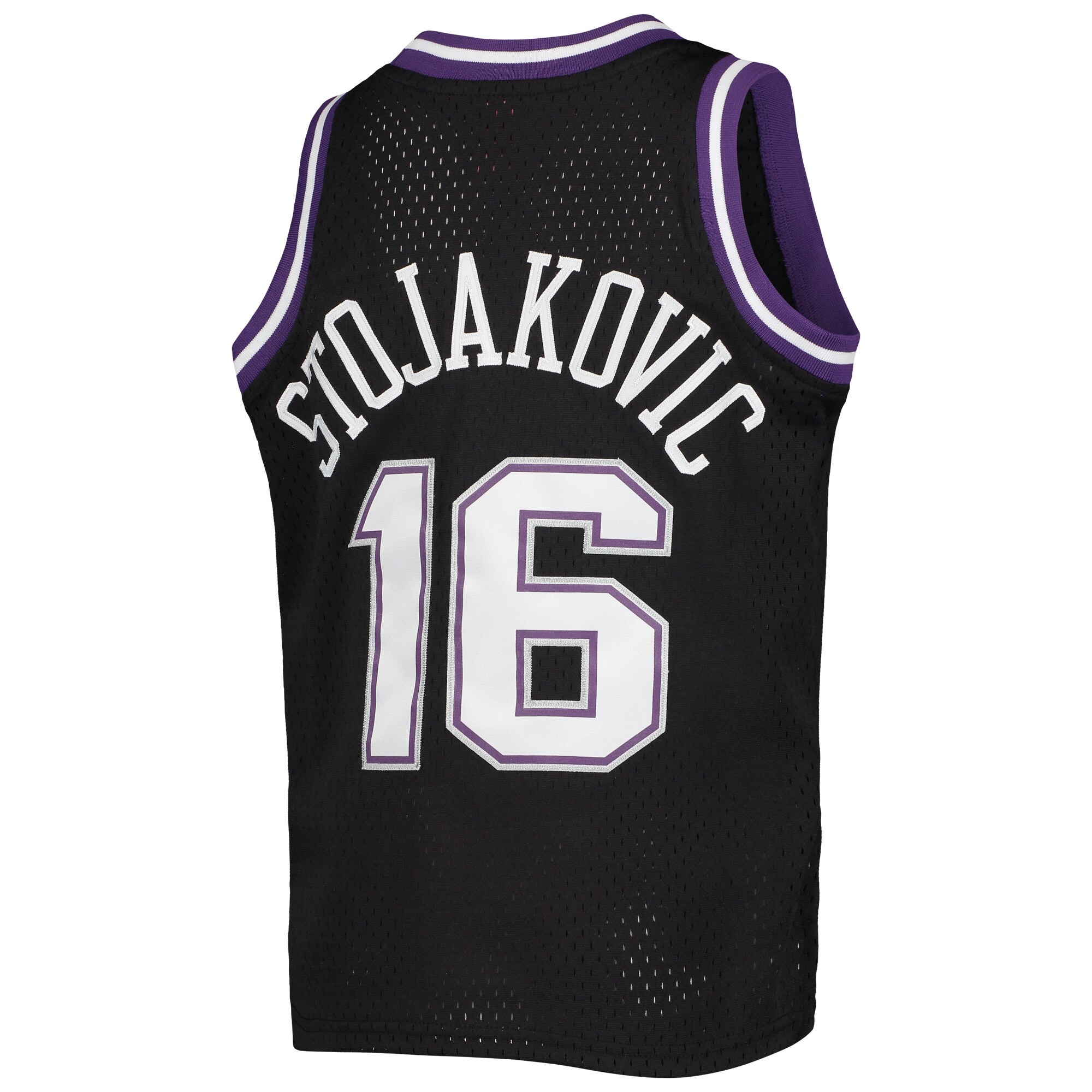 Peja Stojakovic Sacramento Kings Mitchell & Ness Youth 2000-01 Hardwood Classics Swingman Jersey - Black - vstockx