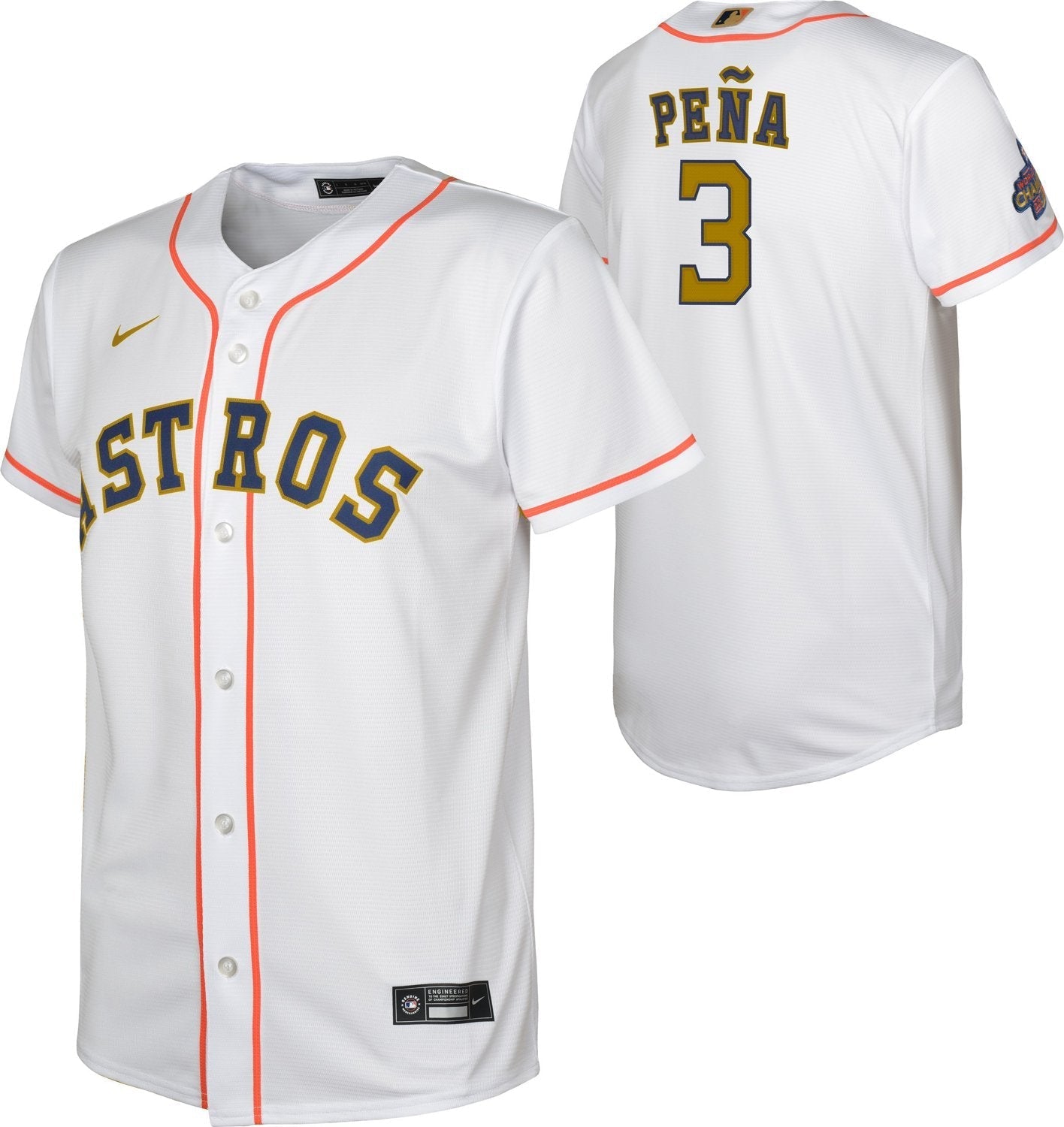 Nike Youth Houston Astros Gold Jeremy Pena Replica Jersey - vstockx