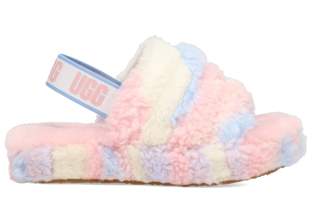 UGG Fluff Yeah Slide Cali Pride Stripes (Kids) - vstockx