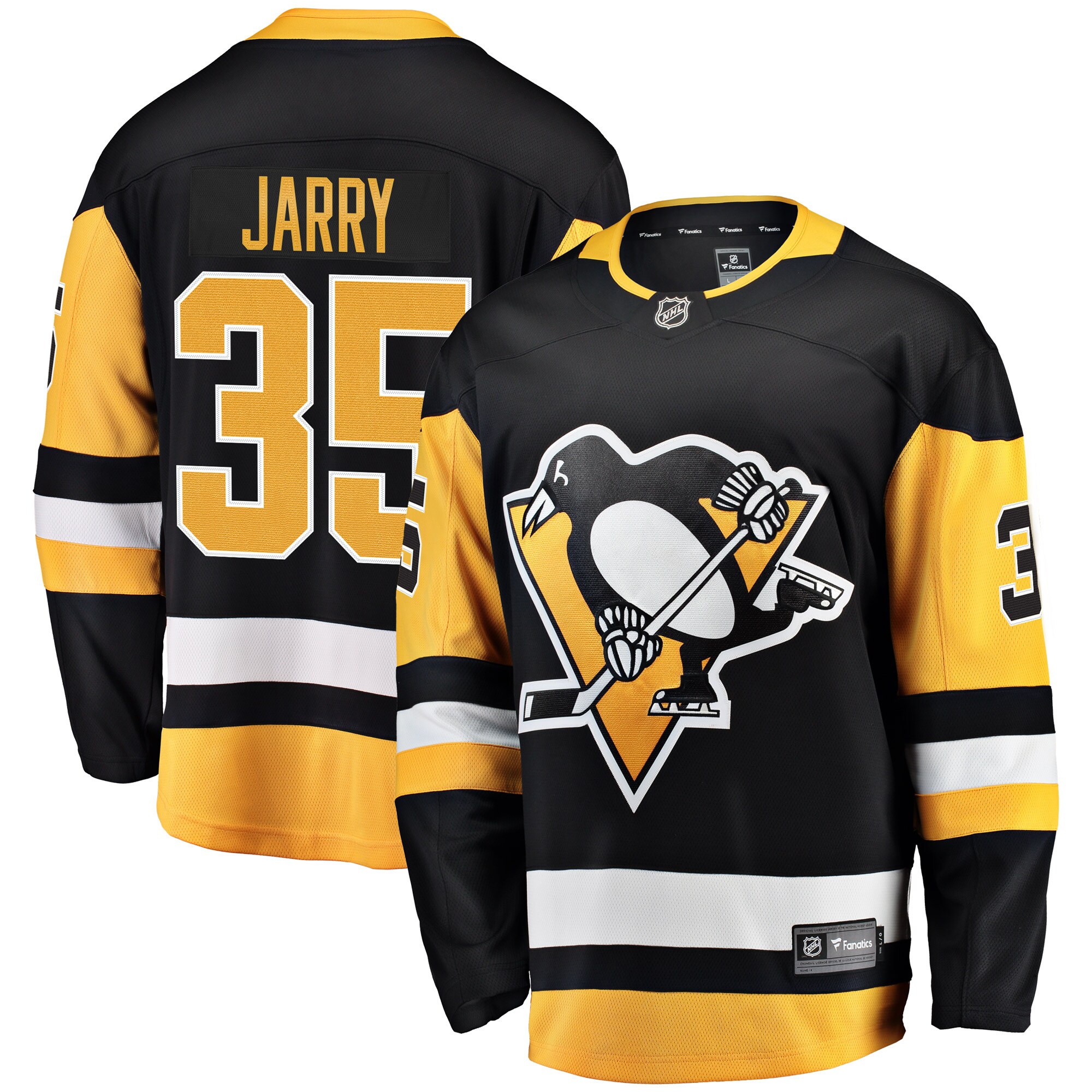 Tristan Jarry Pittsburgh Penguins Fanatics Branded Home Breakaway Player Jersey - Black - vstockx