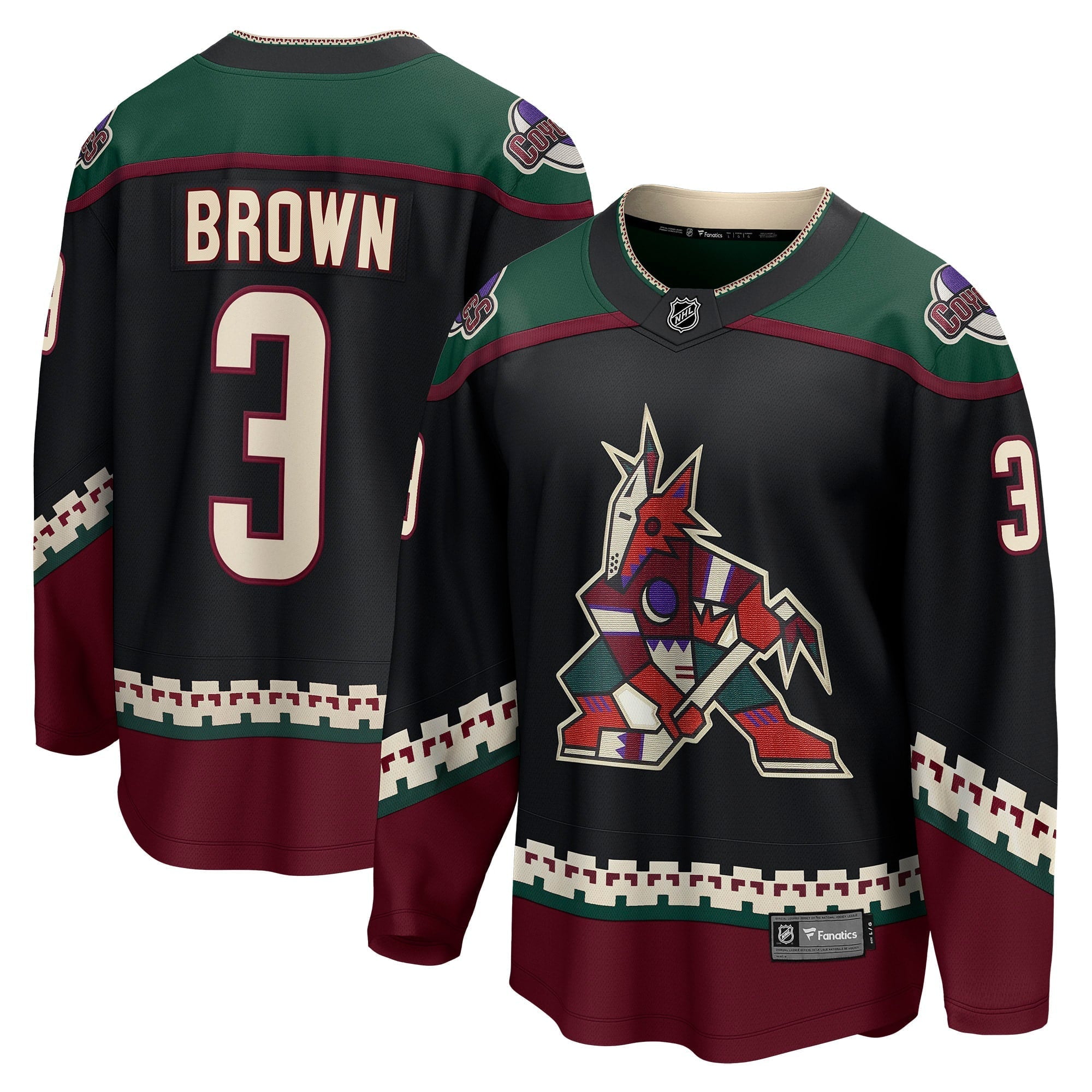 Men's Fanatics Branded Josh Brown Black Arizona Coyotes Home Breakaway Player Jersey - vstockx