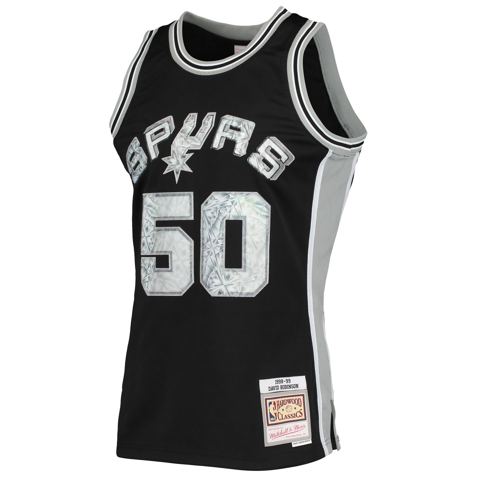 David Robinson San Antonio Spurs Mitchell & Ness 1996-97 Hardwood Classics NBA 75th Anniversary Diamond Swingman Jersey - Black - vstockx