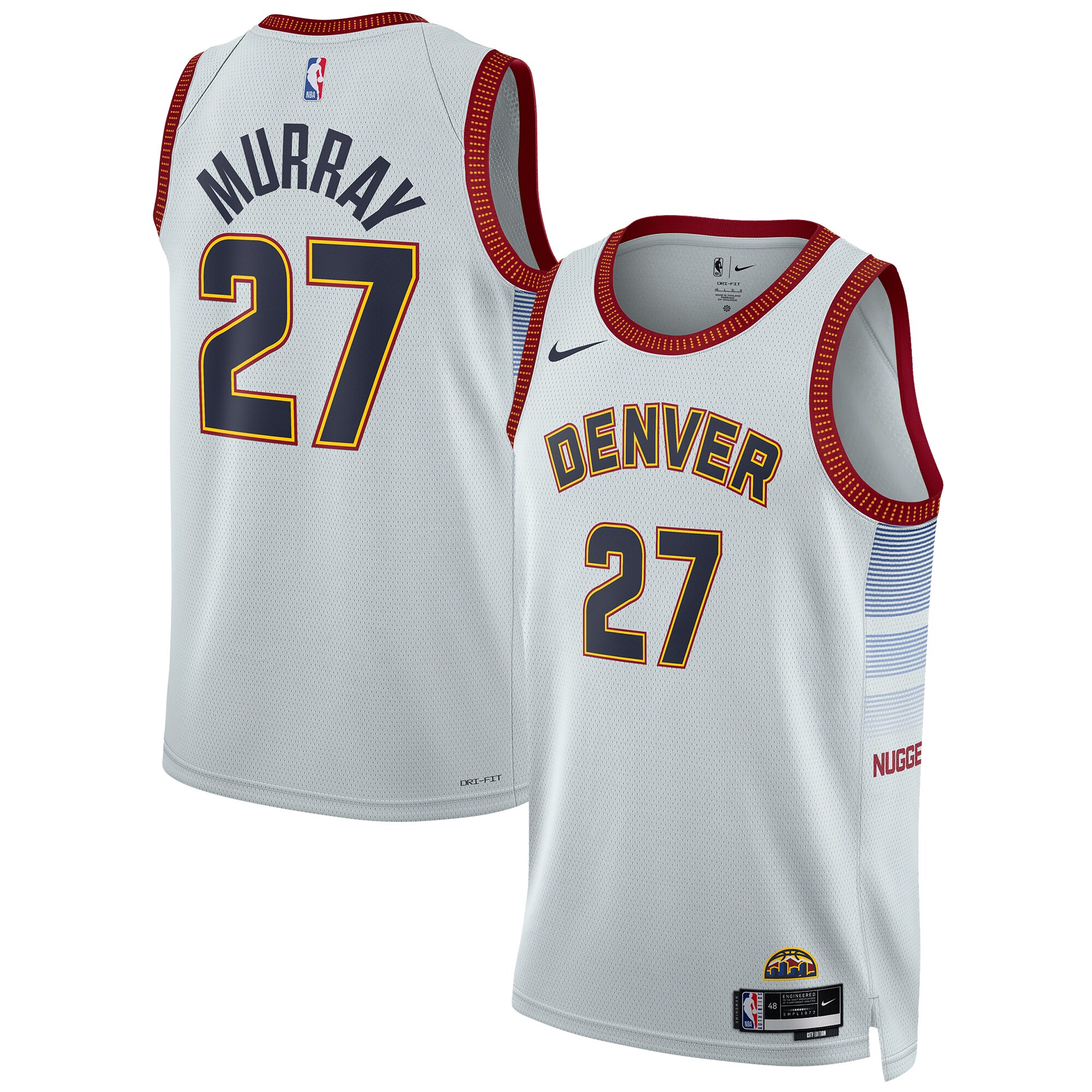 Jamal Murray Denver Nuggets Nike Unisex 2022/23 Swingman Jersey - City Edition - Silver - vstockx