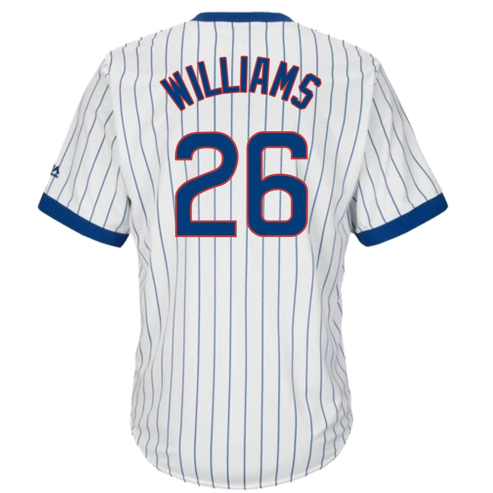 Billy Williams Chicago Cubs Cooperstown White Pinstripe V-Neck Home Men's Jersey - vstockx
