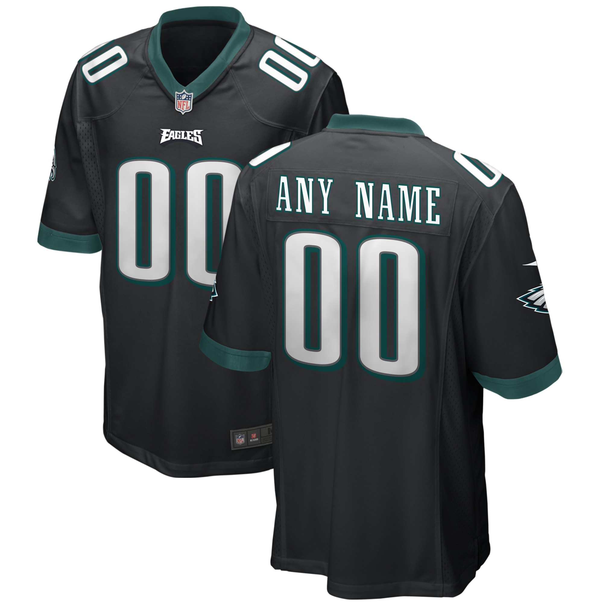 Philadelphia Eagles Nike Alternate Custom Game Jersey - Black - vstockx