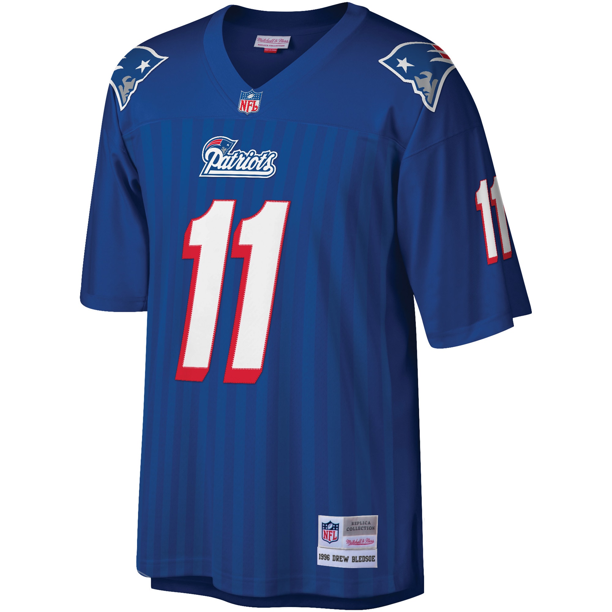 Drew Bledsoe New England Patriots Mitchell & Ness Legacy Replica Jersey - Royal - vstockx