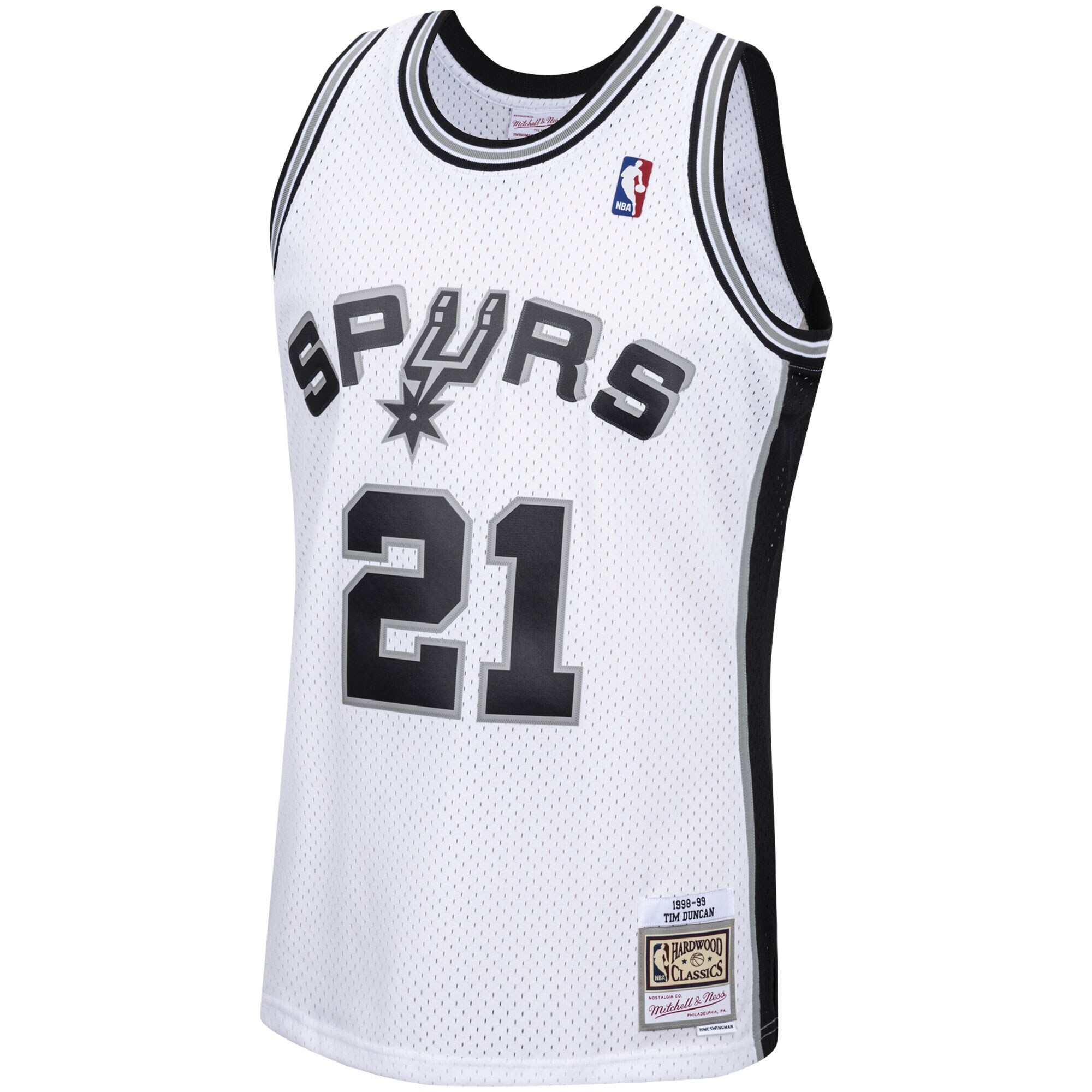 Tim Duncan San Antonio Spurs Mitchell & Ness Hardwood Classics Swingman Jersey - White - vstockx