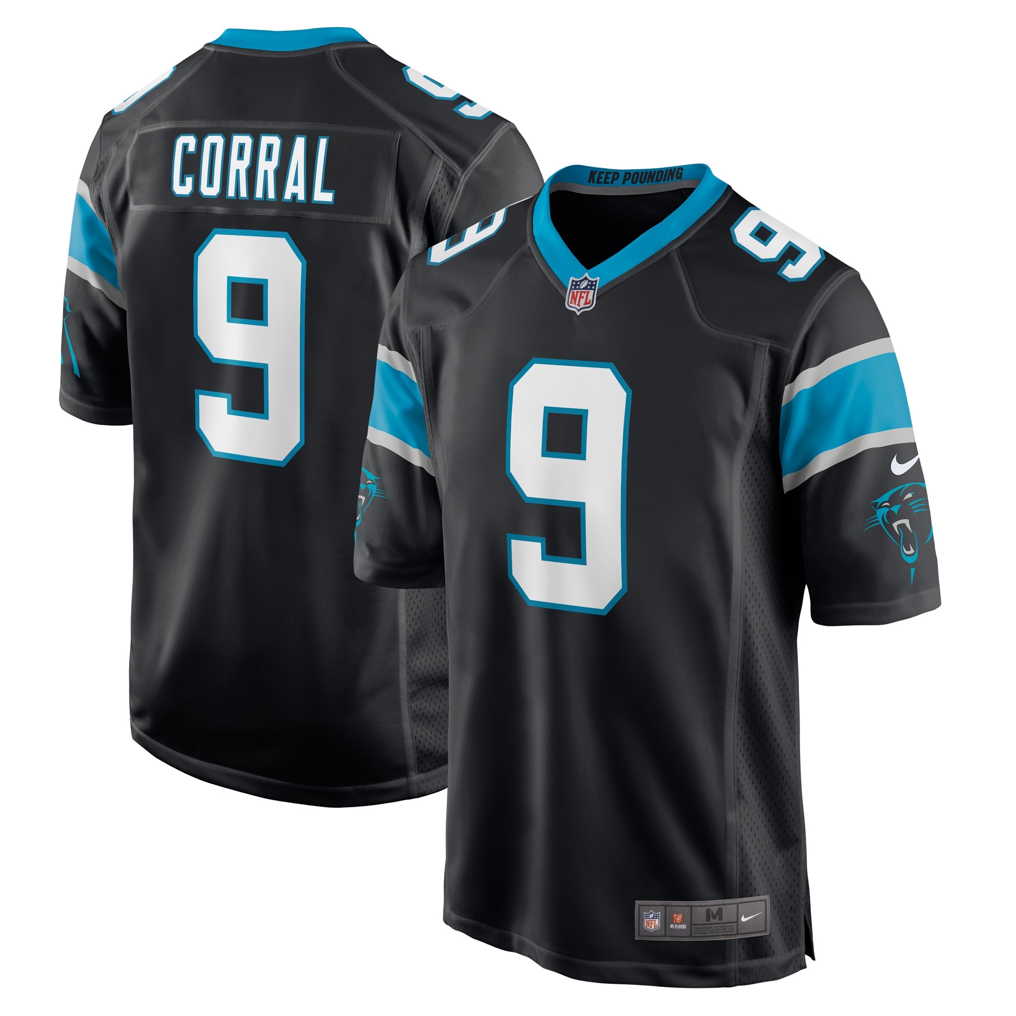 Matt Corral Carolina Panthers Nike Player Game Jersey - Black - vstockx