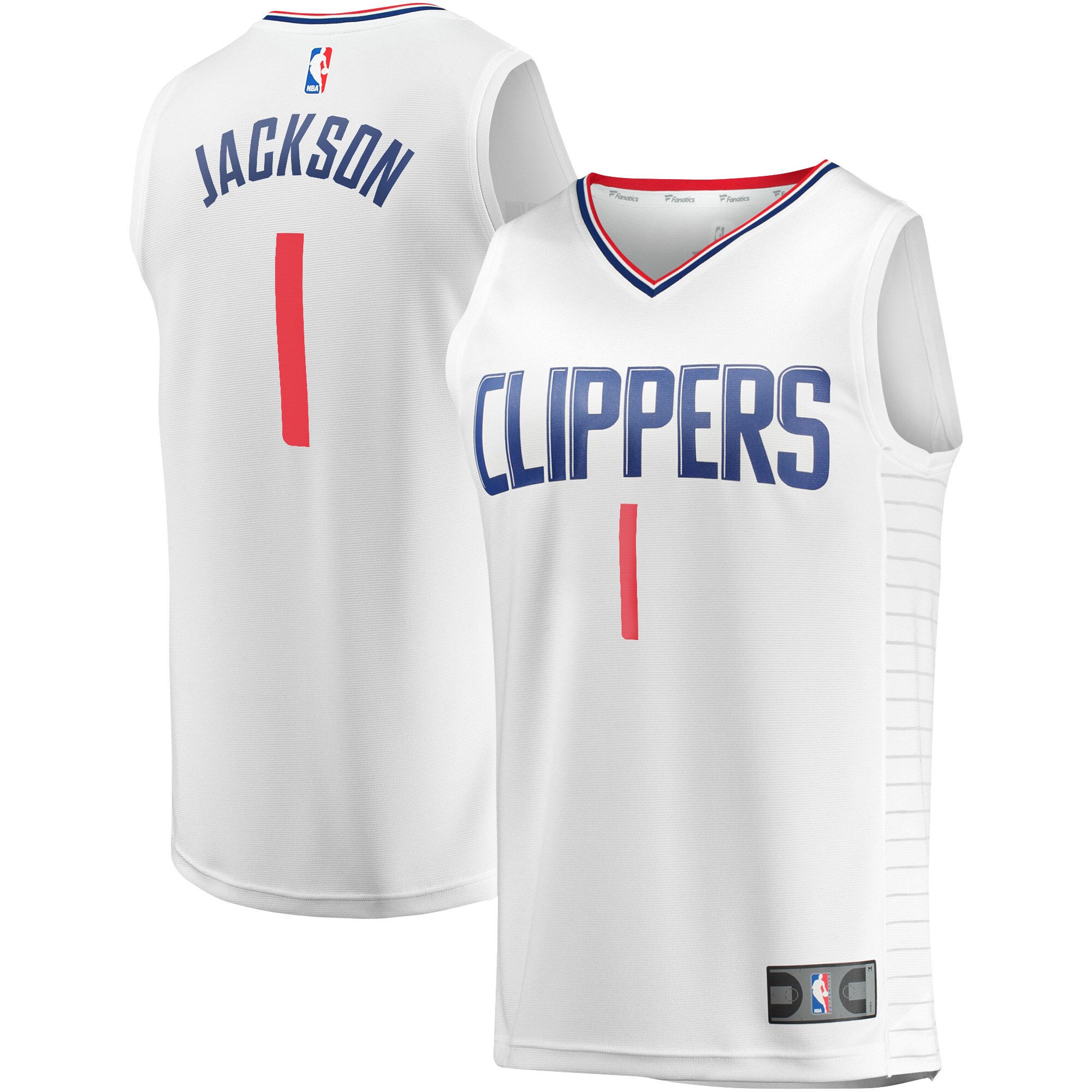 Reggie Jackson LA Clippers Fanatics Branded Fast Break Player Jersey - Association Edition - White - vstockx