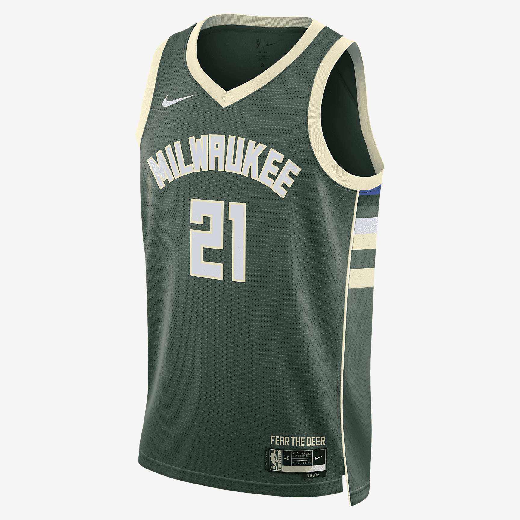 Milwaukee Bucks Icon Edition 2022/23 Nike Dri-FIT NBA Swingman Jersey - Fir - vstockx