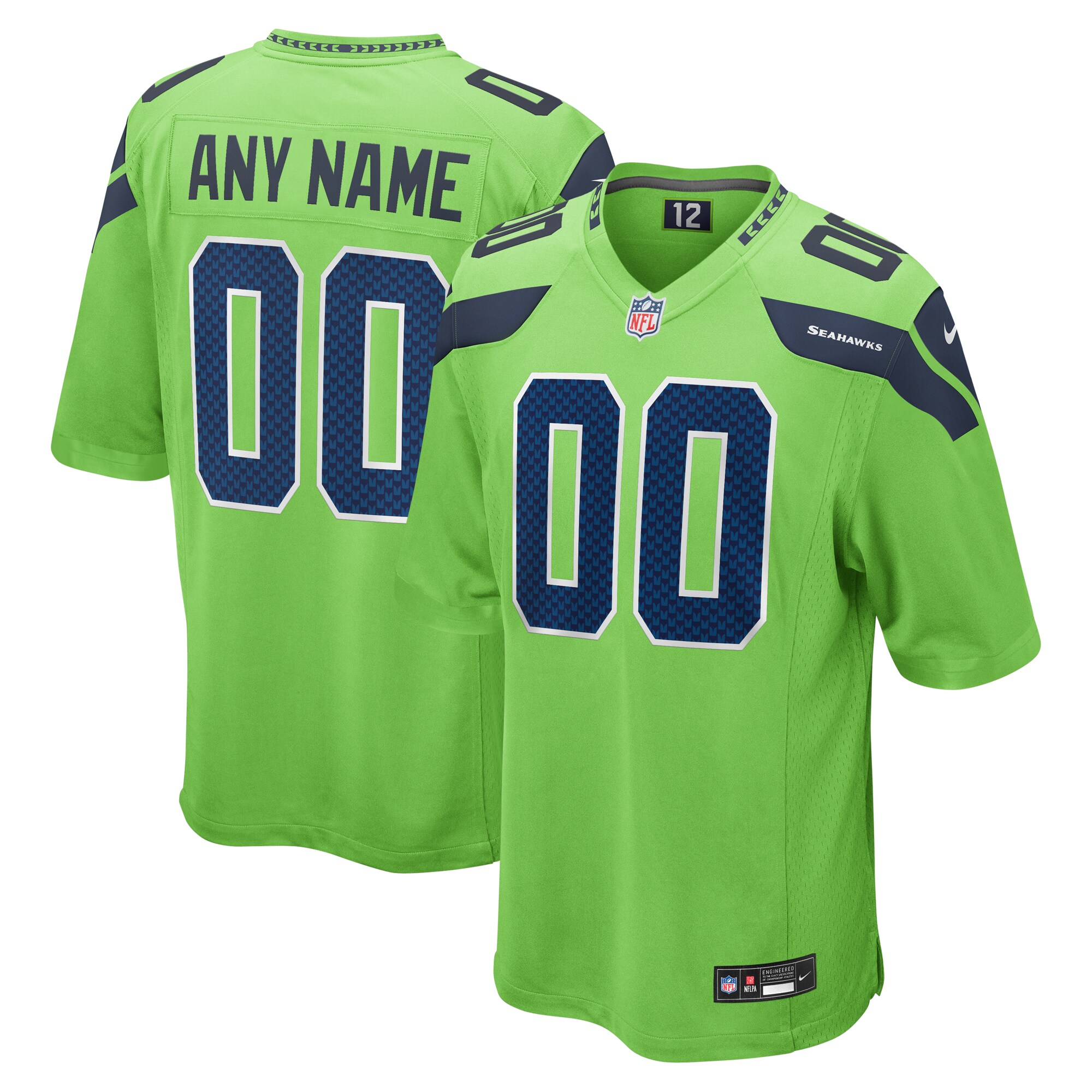 Seattle Seahawks Nike Alternate Custom Game Jersey - Neon Green - vstockx