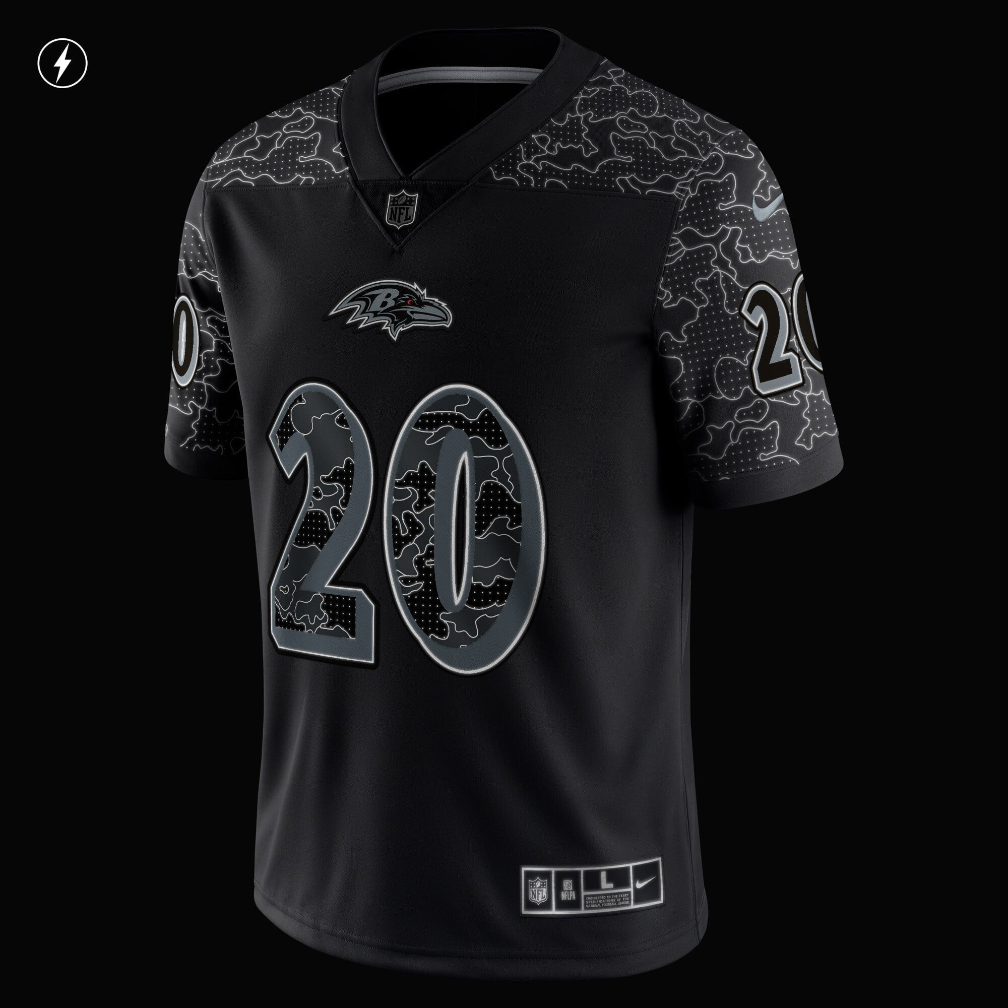 Men's Nike Ed Reed Black Baltimore Ravens Retired Player RFLCTV Limited Jersey - vstockx