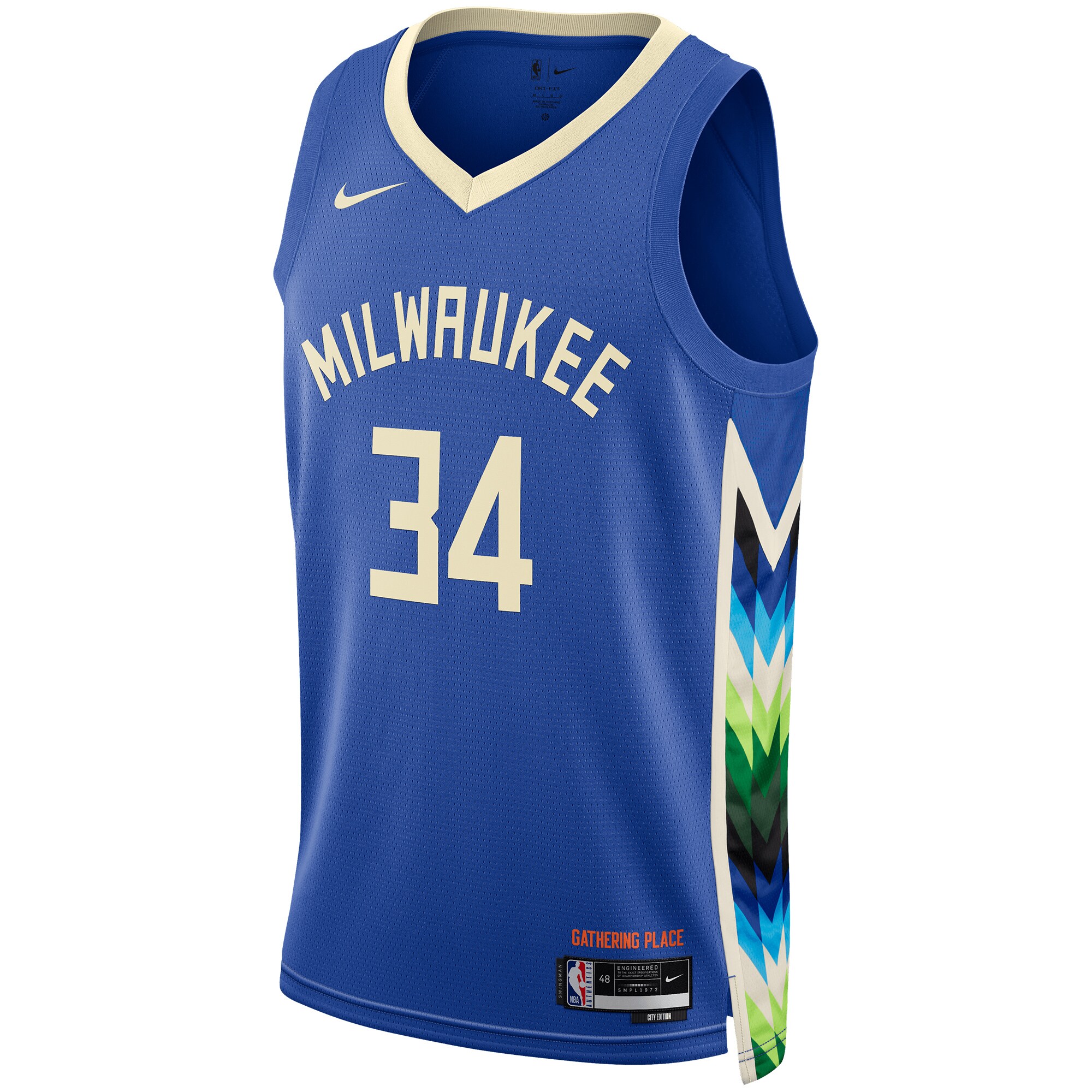 Giannis Antetokounmpo Milwaukee Bucks Nike Unisex 2022/23 Swingman Jersey - City Edition - Royal - vstockx