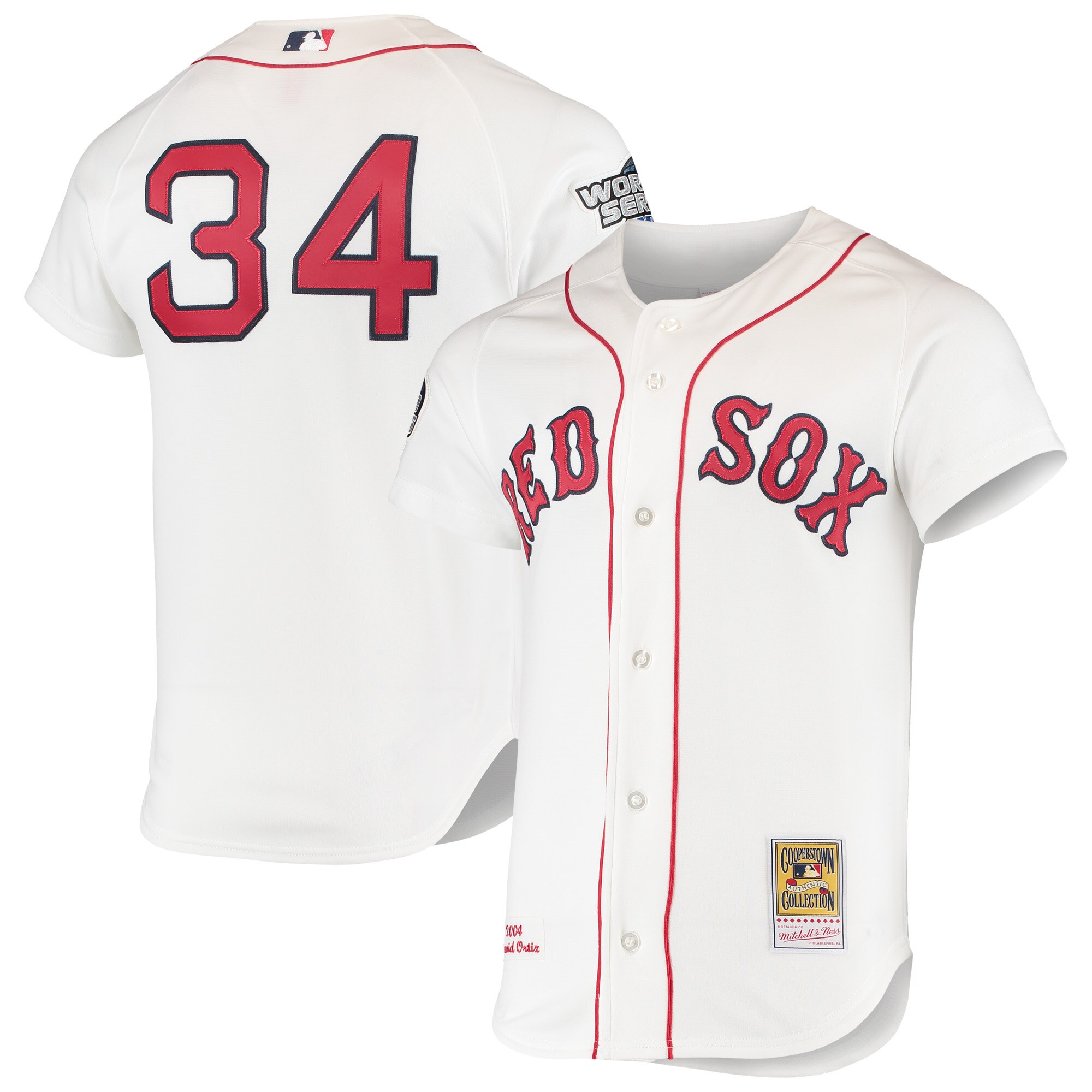 David Ortiz Boston Red Sox Mitchell & Ness 2004 Cooperstown Collection Home Authentic Jersey - White - vstockx