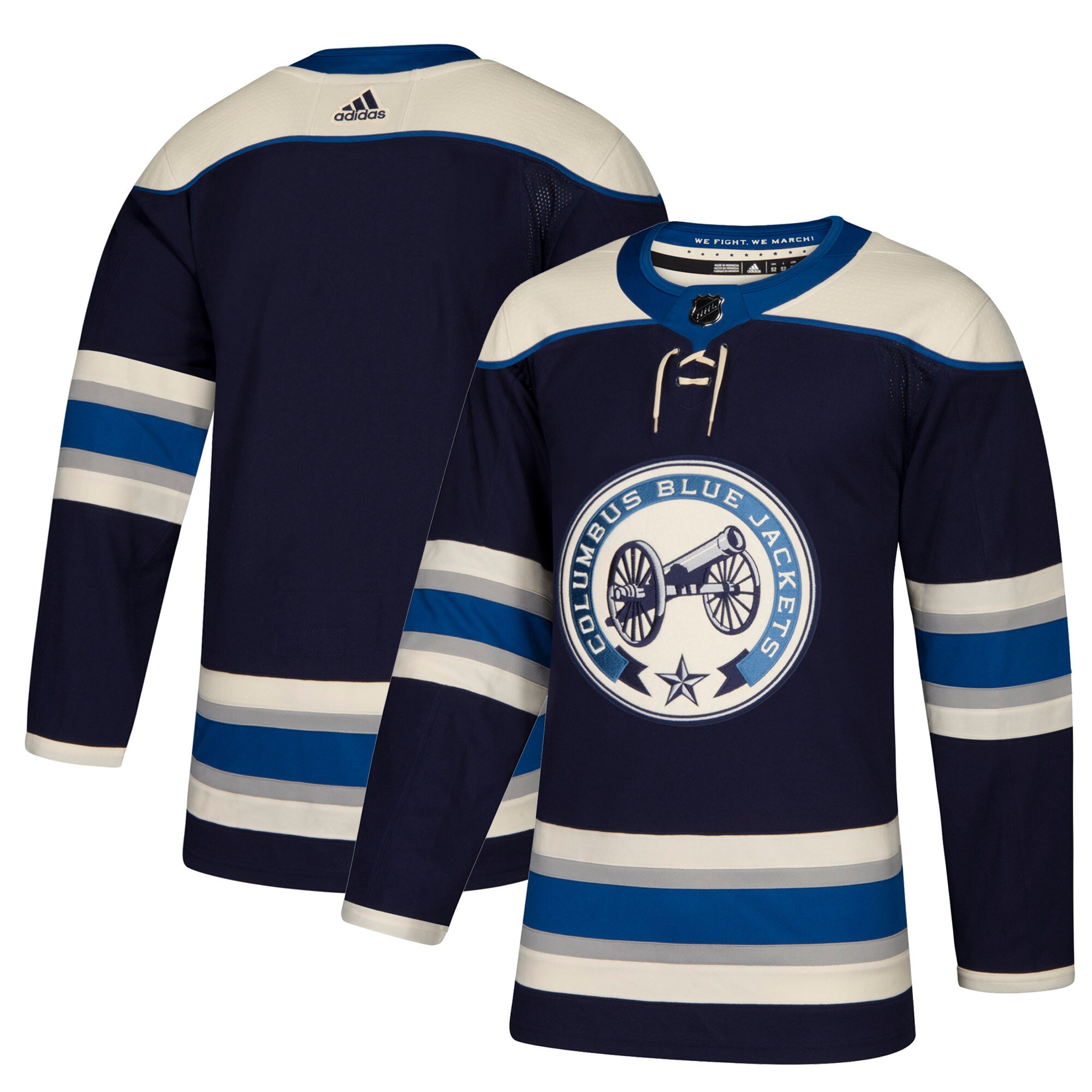 Columbus Blue Jackets adidas Authentic Alternate Blank Jersey - Navy - vstockx