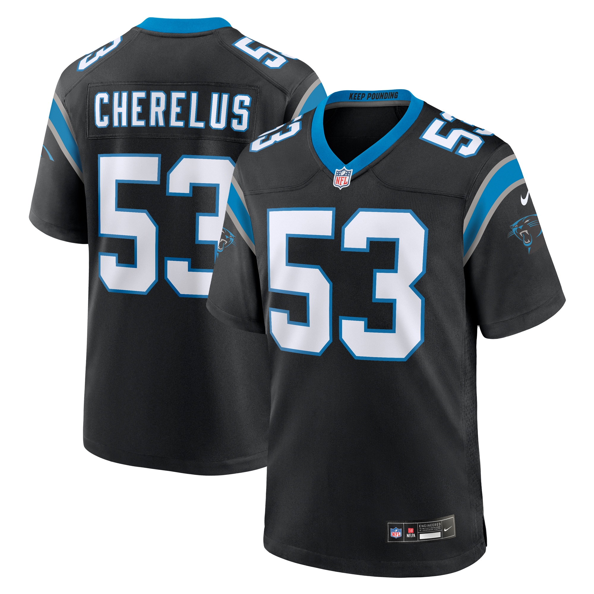 Claudin Cherelus Carolina Panthers Nike Team Game Jersey - Black - vstockx