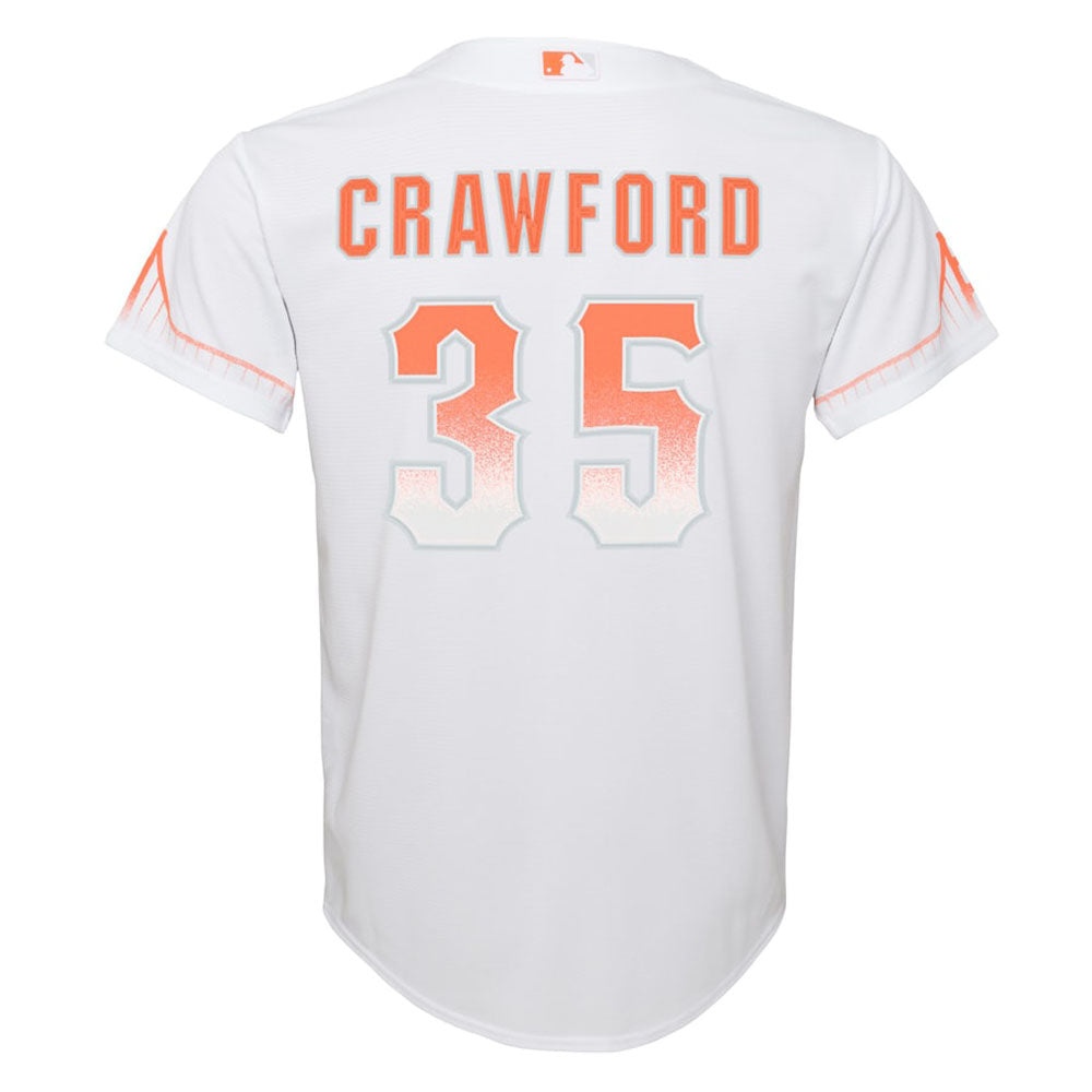 Youth San Francisco Giants Brandon Crawford City Connect Replica Jersey - White - vstockx