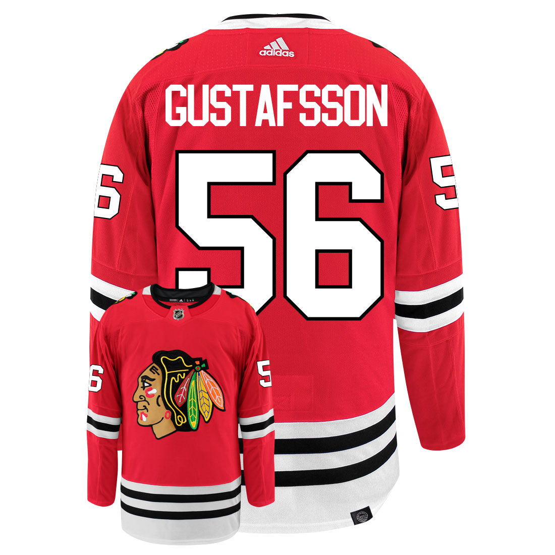Erik Gustafsson Chicago Blackhawks Adidas Primegreen Authentic NHL Hockey Jersey - vstockx