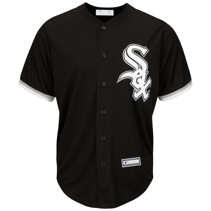 Youth Chicago White Sox Majestic Replica Black Alternate Cool Base Blank Jersey - vstockx