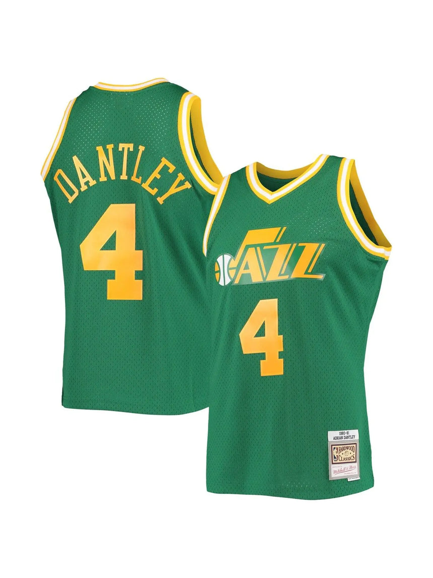 Men's Adrian Dantley Utah Jazz Mitchell & Ness 1980-81 Green Hardwood Classics Swingman Jersey - vstockx