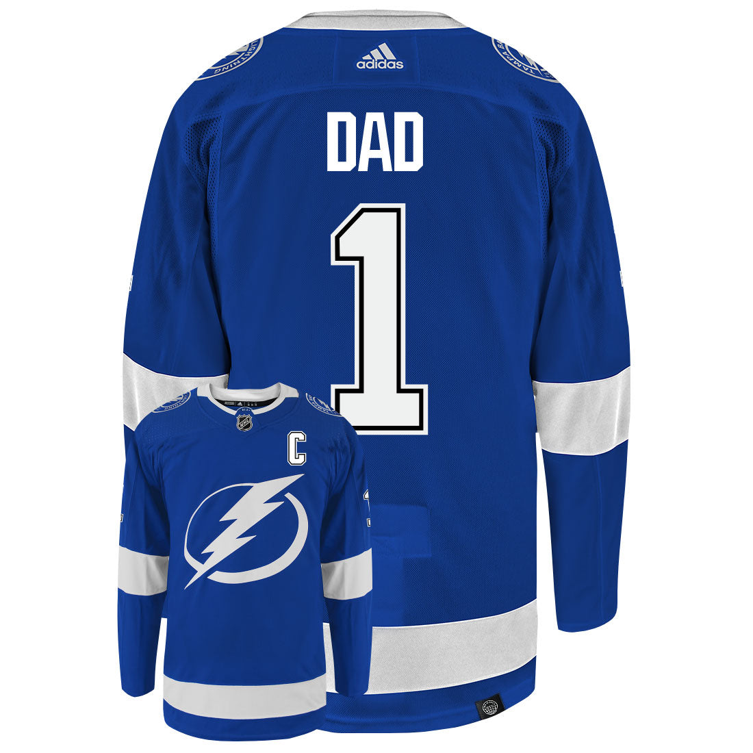 Tampa Bay Lightning Dad Number One Adidas Primegreen Authentic NHL Hockey Jersey - vstockx