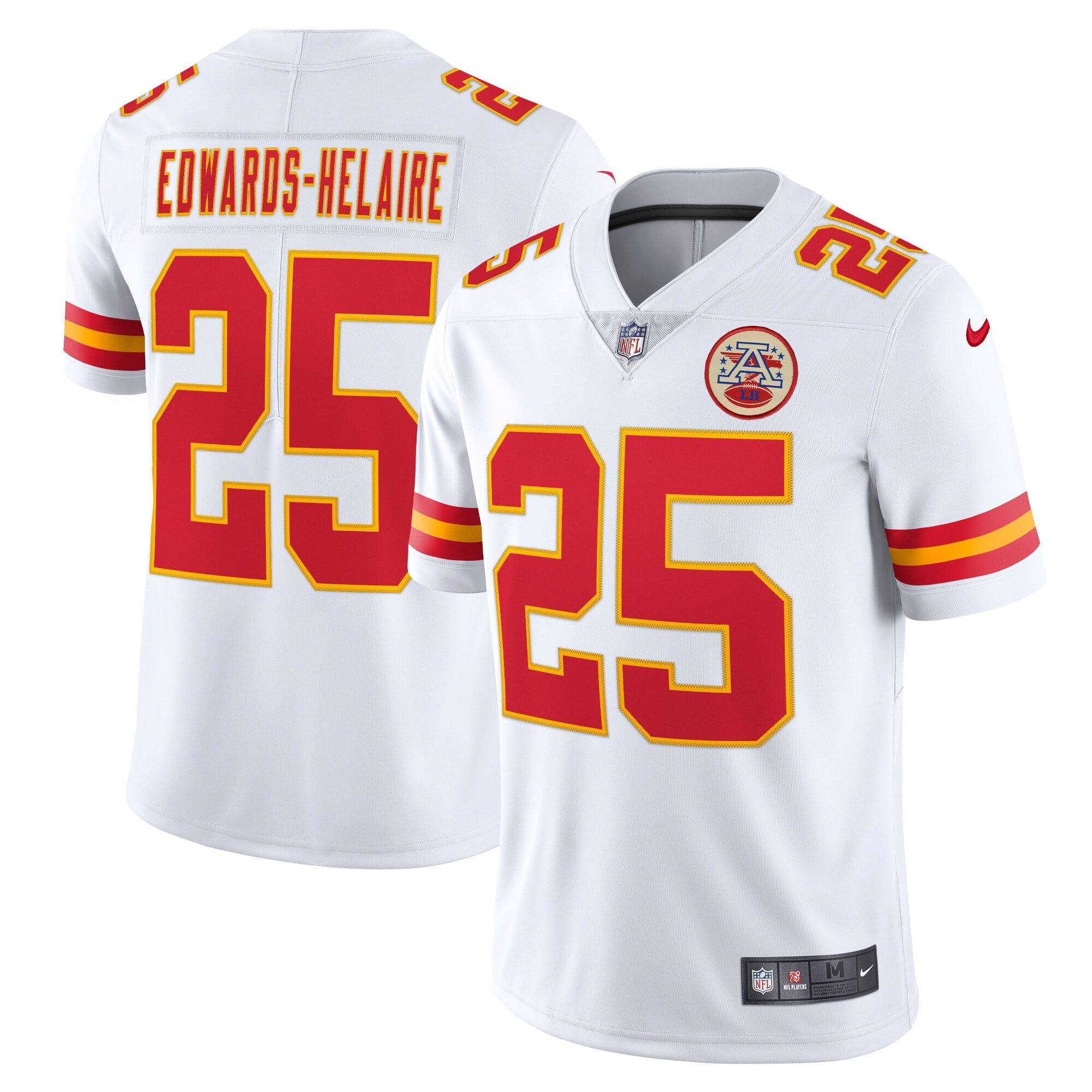 Men's Nike Clyde Edwards-Helaire White Kansas City Chiefs Vapor Limited Jersey - vstockx