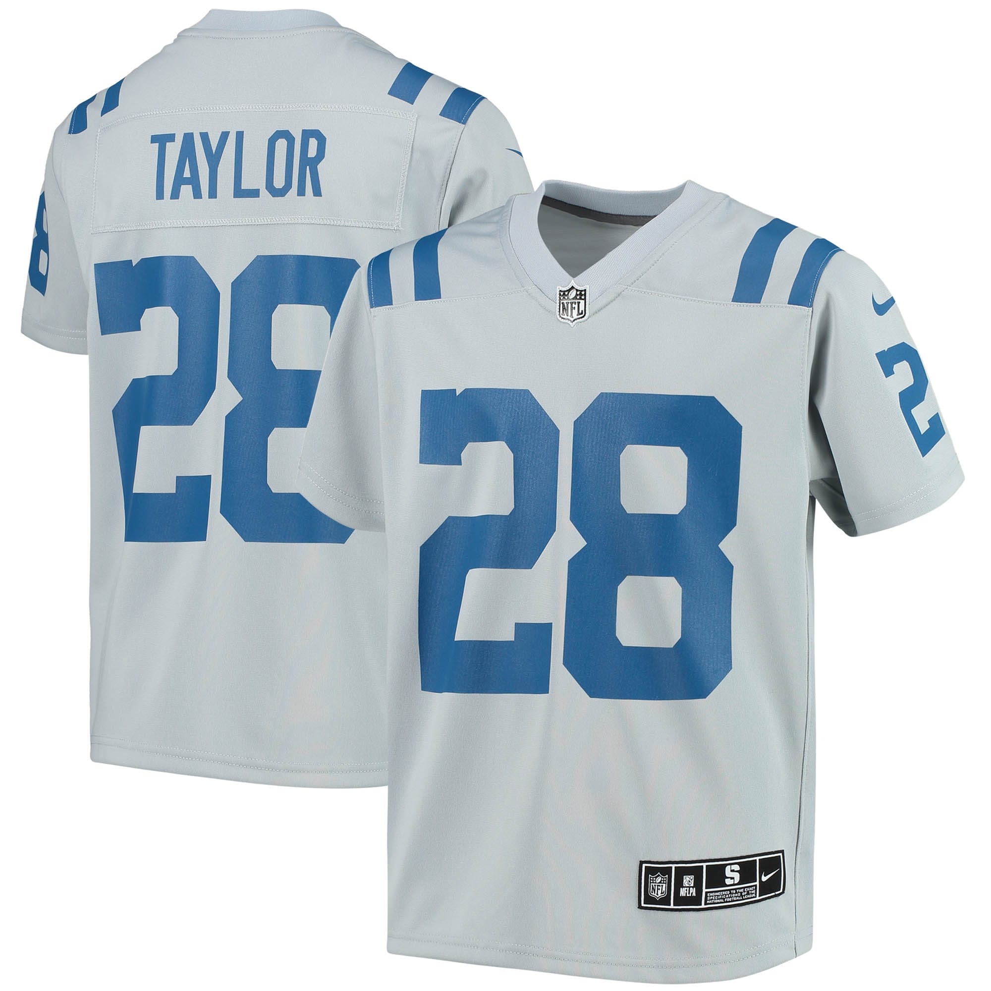 Jonathan Taylor Indianapolis Colts Nike Youth Inverted Team Game Jersey - Gray - vstockx
