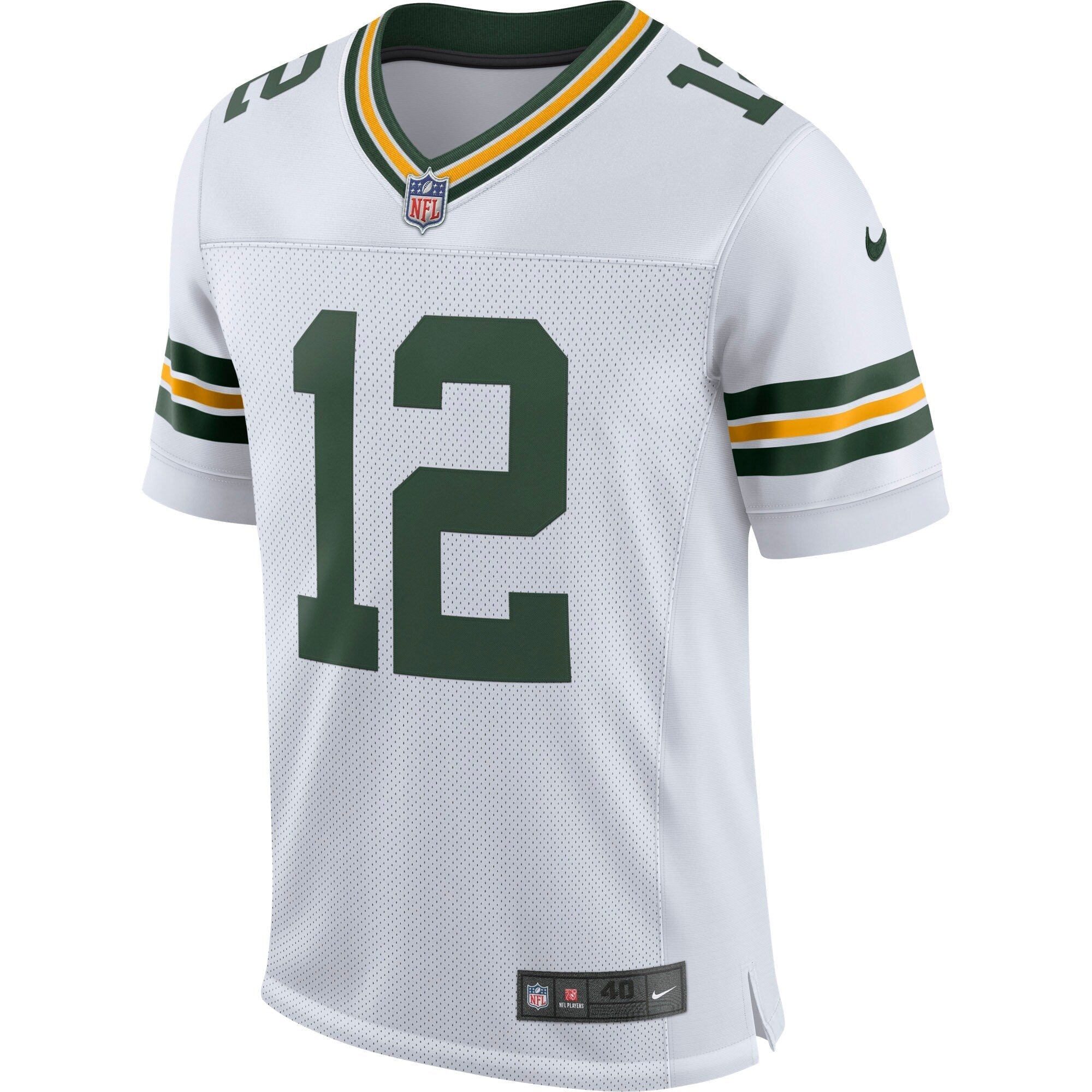 Men's Nike Aaron Rodgers White Green Bay Packers Classic Elite Player Jersey - vstockx
