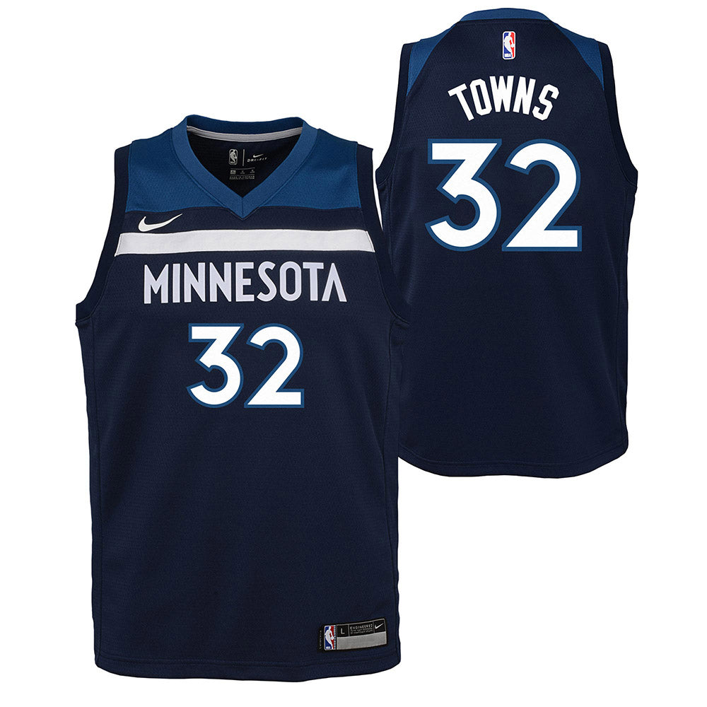 Youth Minnesota Timberwolves Karl-Anthony Towns Icon Edition Jersey - Navy - vstockx