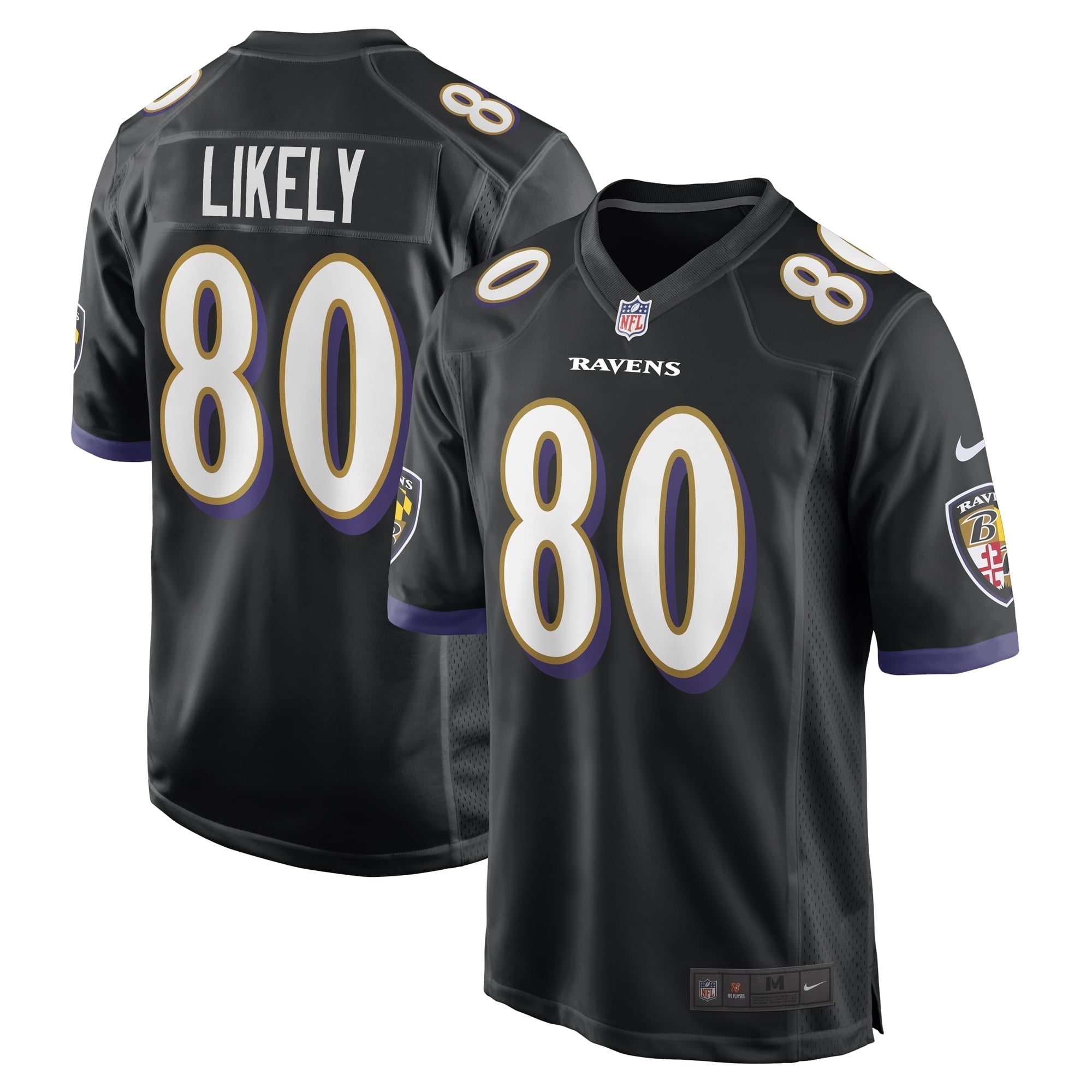 Men's Nike Isaiah Likely Black Baltimore Ravens Alternate Game Jersey - vstockx