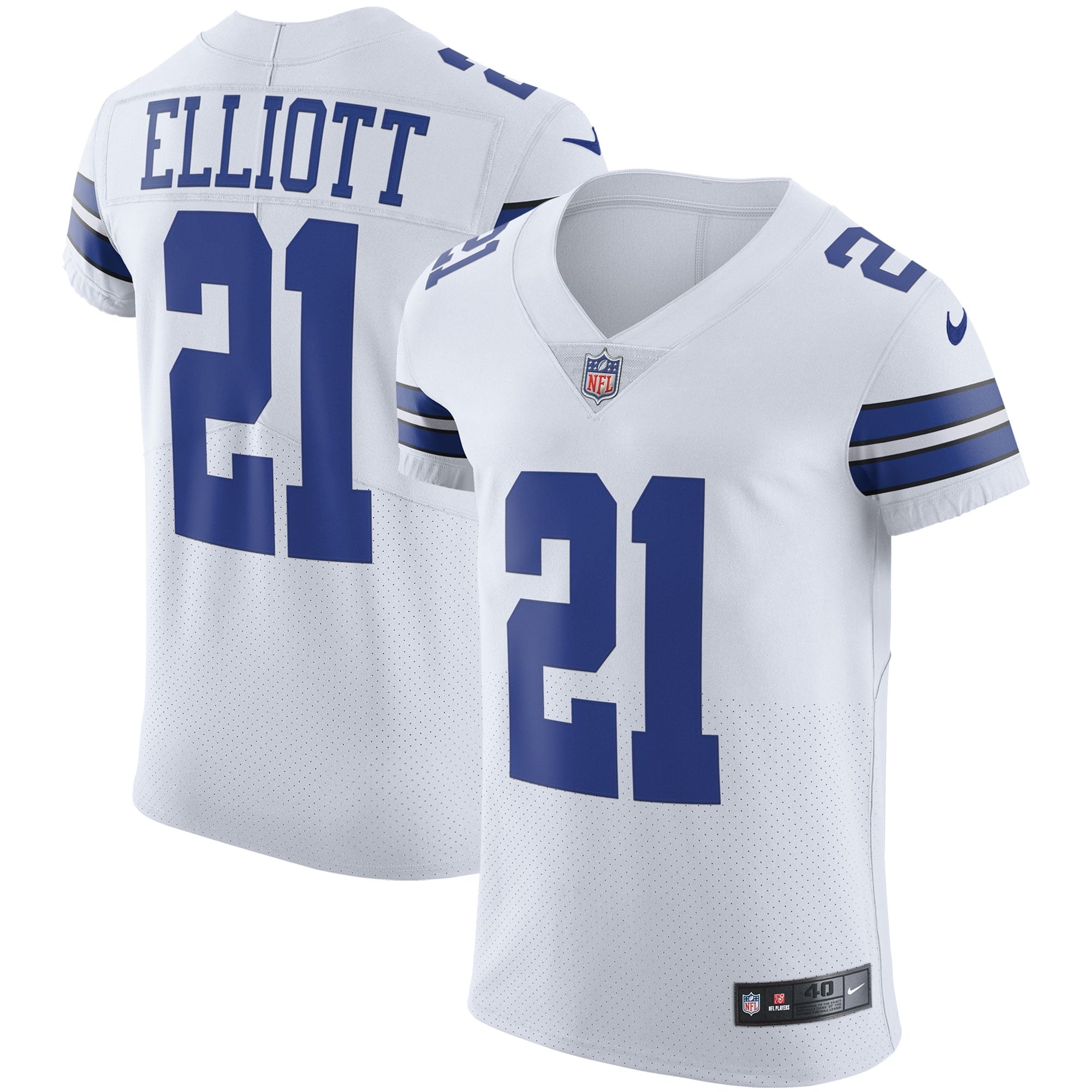 Men's Nike Ezekiel Elliott White Dallas Cowboys Vapor Elite Jersey - vstockx