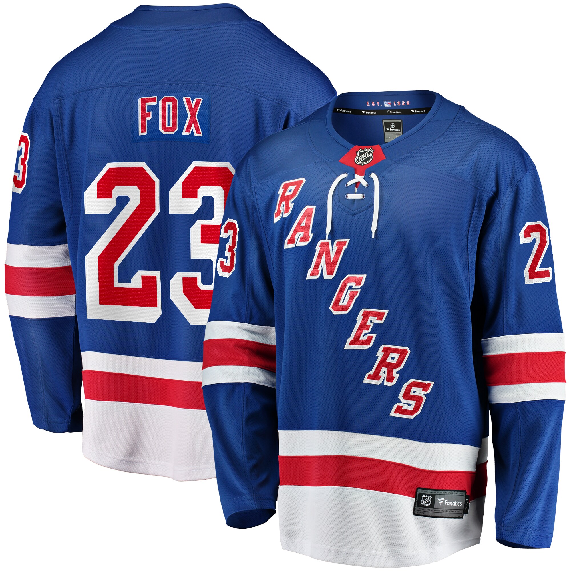 Adam Fox New York Rangers Fanatics Branded Home Premier Breakaway Player Jersey - Blue - vstockx
