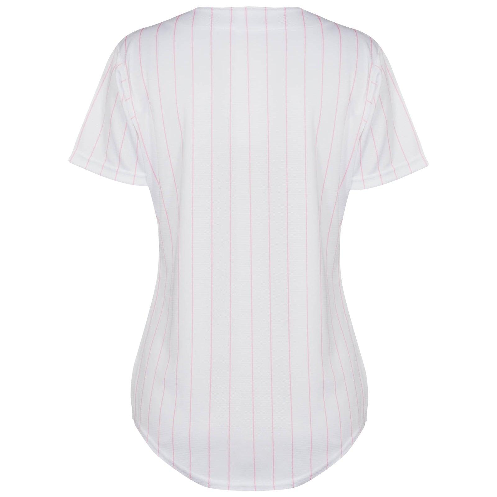 Chicago Cubs Youth Girls' Pink Replica Home Pinstripe Jersey - vstockx